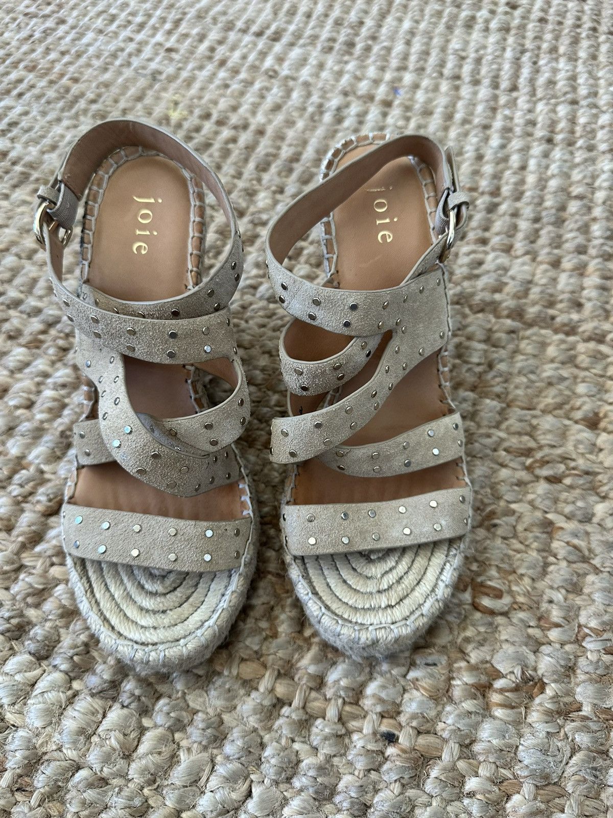 Joie JOIE KORAT SUEDE STUDDED ESPADRILLE WEDGE SANDAL SIZE 35.5 Size US 5.5 / IT 35.5 - 4 Thumbnail