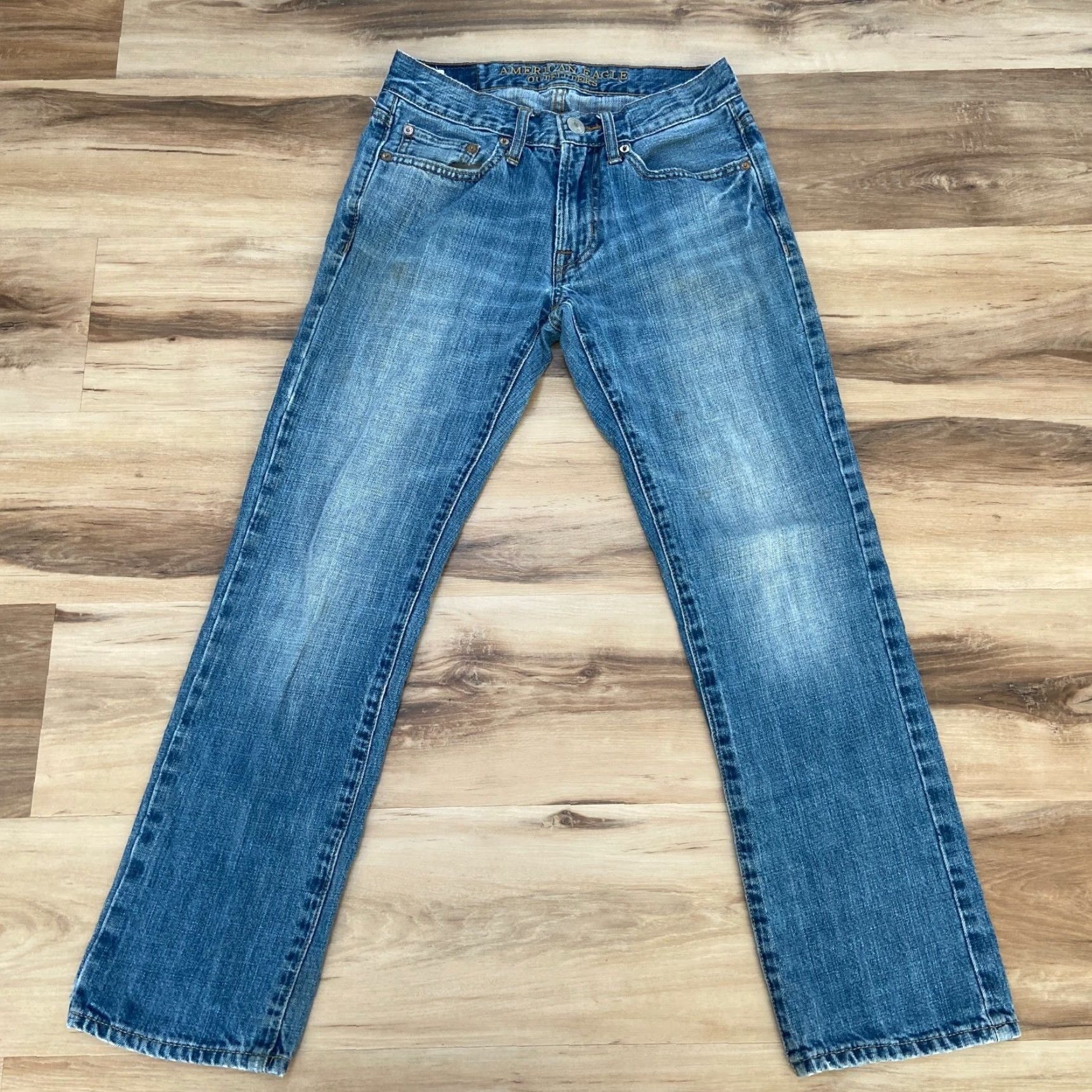 American Eagle Outfitters American Eagle Outfitters Slim Straight Jeans 26/28 Denim Blue Mens Jeans Slim Straight Zip 26 Inseam 28 Size US 26 / EU 42 - 2 Thumbnail