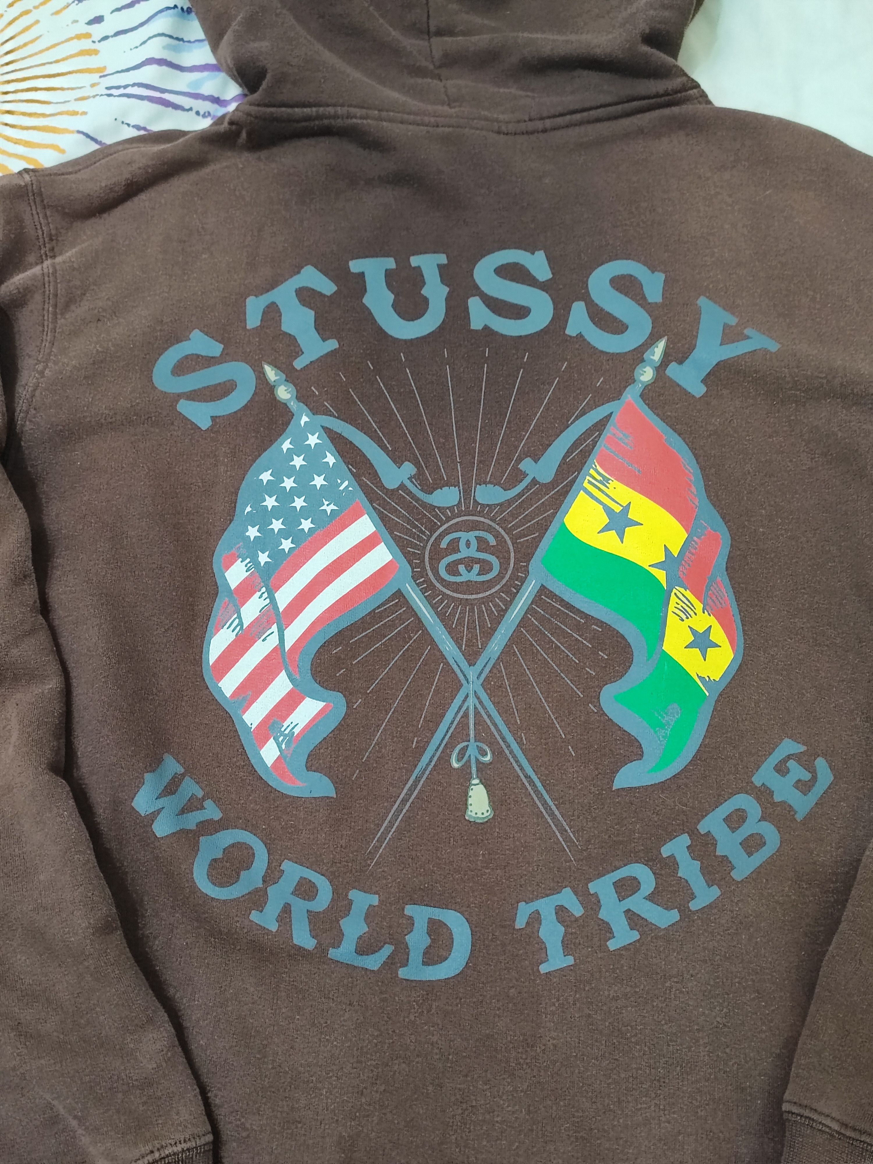 Vintage Vintage Stussy World Tribe Back Hit Zipper Hoodie Size US L / EU 52-54 / 3 - 5 Thumbnail