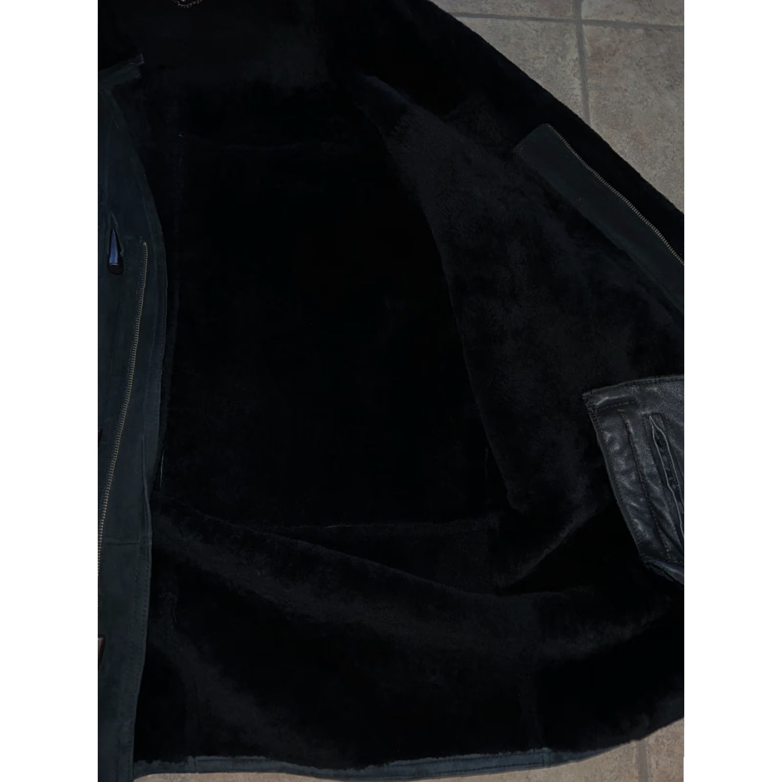 Vintage Jean Guise Tanatar Women's Coat Parka 46 Black Shearling Lambskin Faux Fur Lined Winter Size 32" / US 10 / IT 46 - 7 Thumbnail