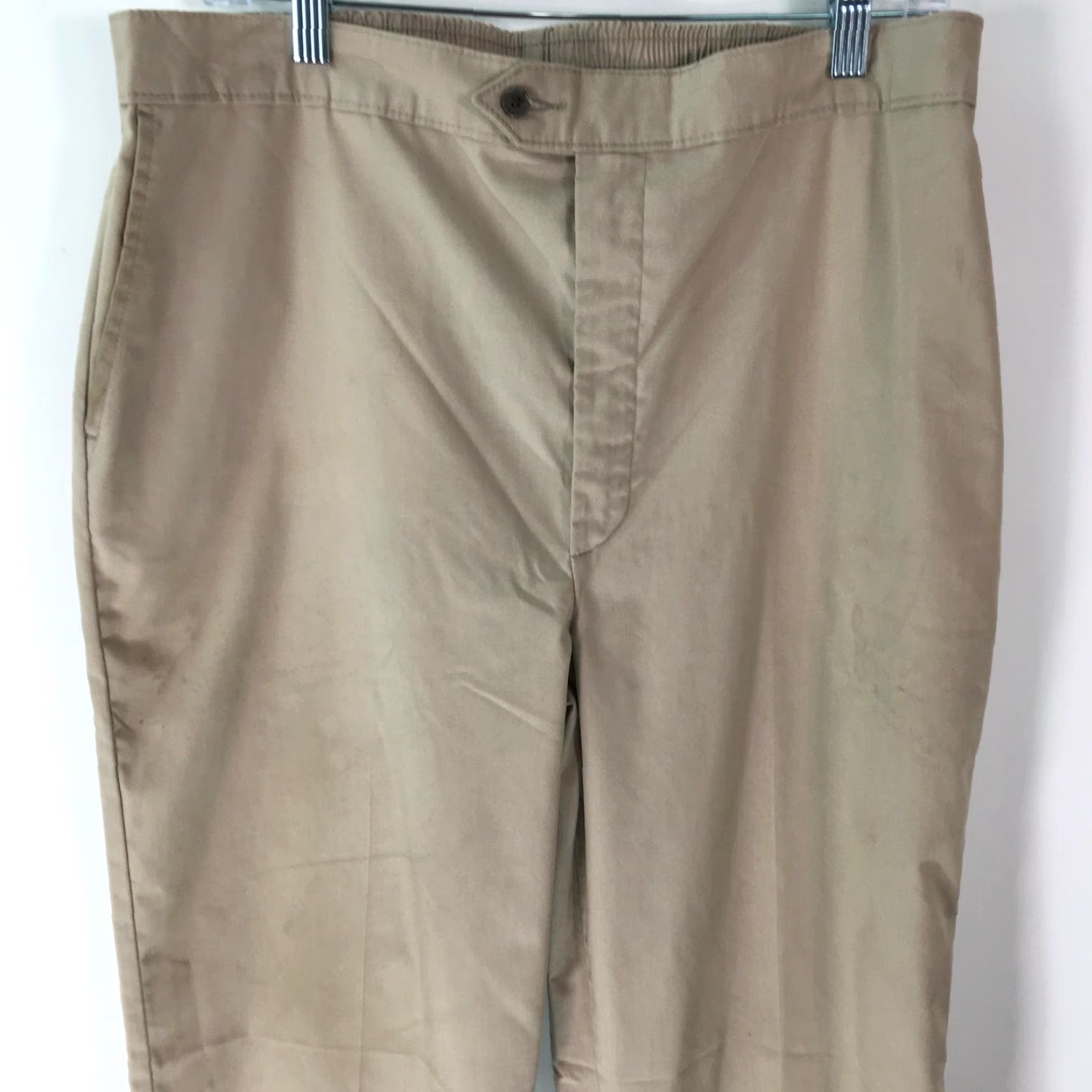 Farah Farah Mens Dress Pants Flat Front High Rise 34x31 Brown Cotton Blend Casual Formal Pants Mens 34 Brown Size US 34 / EU 50 - 2 Thumbnail