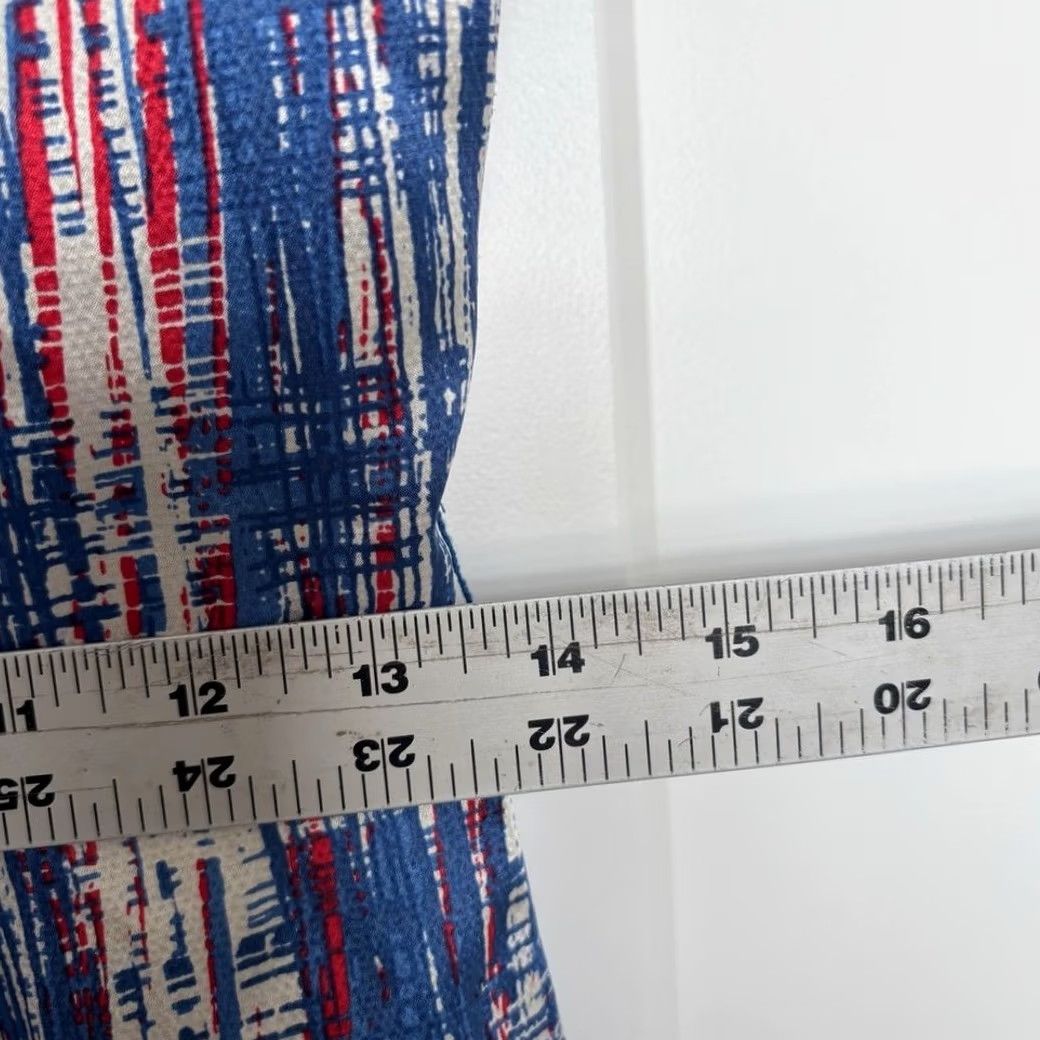 Vintage kate spade new york 100% silk ruffle dress abstract blue red plaid pattern Sz 2 dress midi women Size XS / US 0-2 / IT 36-38 - 5 Thumbnail