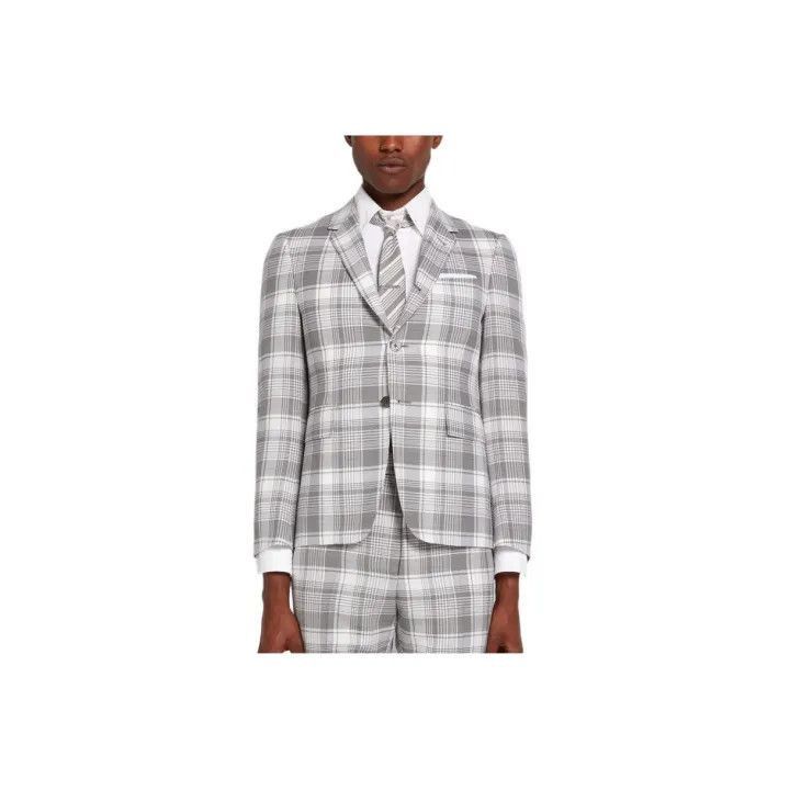 Thom Browne Thom Browne Gray Plaid Long Sleeve Suit -2507 Size US S / EU 44-46 / 1 - 7 Thumbnail