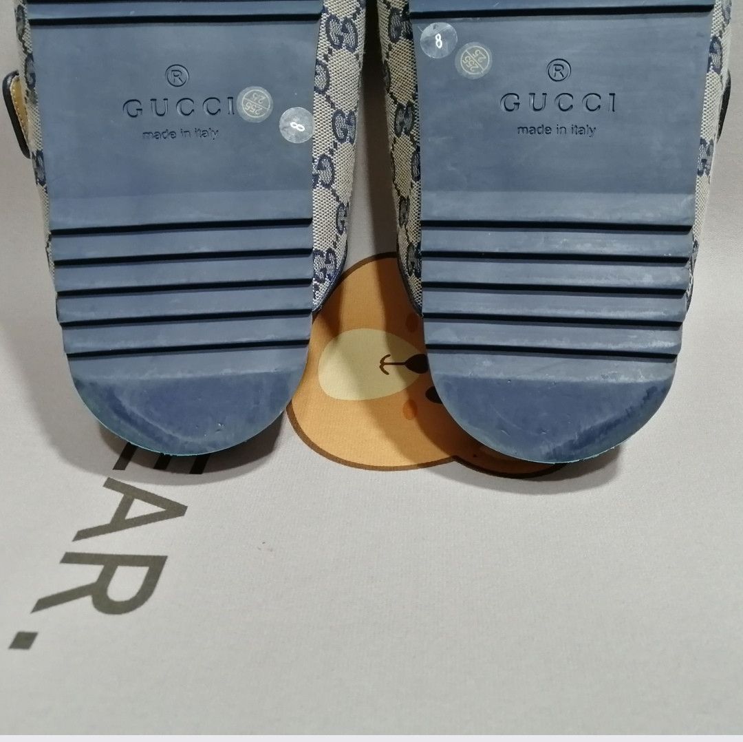 Gucci Gucci Logo Print Slide Sandals Size US 8 / EU 41 - 9 Thumbnail