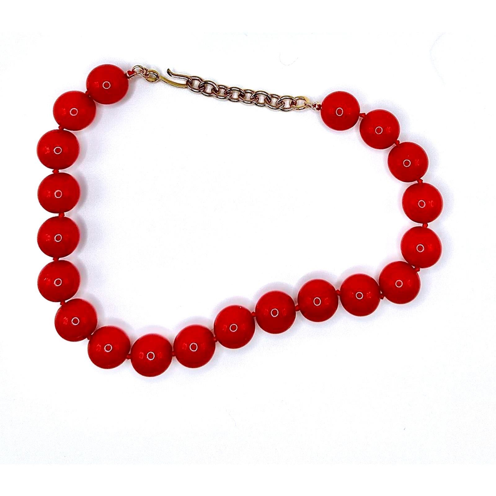 Monet Large red beaded Monet choker Size ONE SIZE - 1 Thumbnail