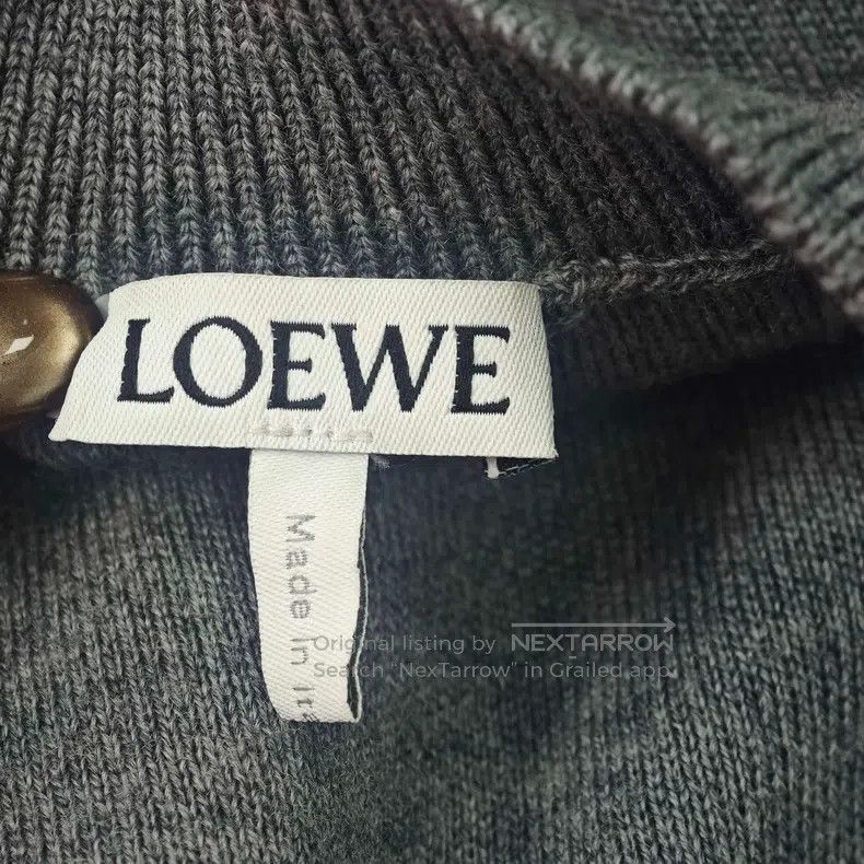Loewe Loewe Grey heart pattern embroidered logo wool sweater Size S / US 4 / IT 40 - 5 Thumbnail