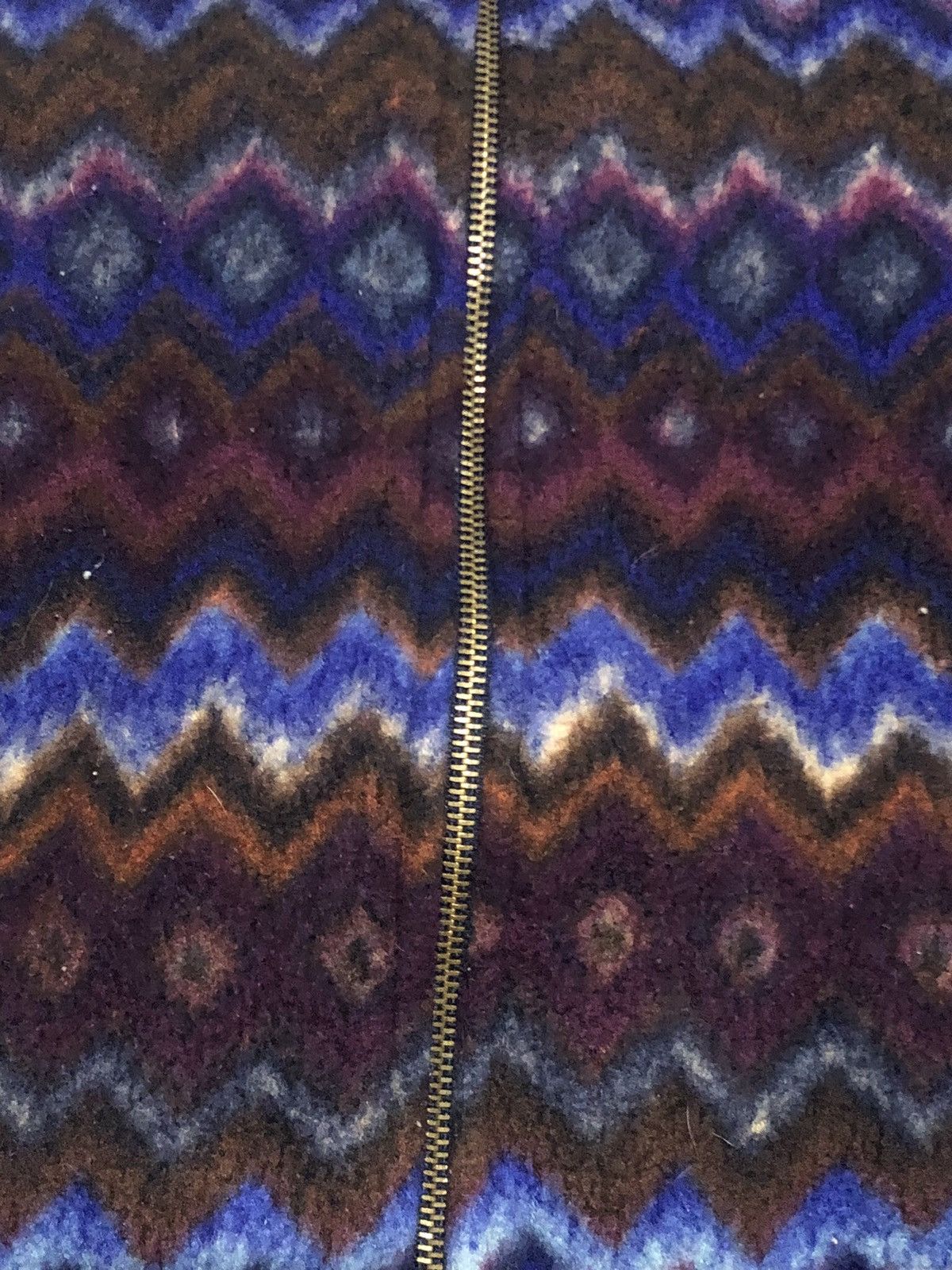 Vintage 90s White Stag Aztec Fleece Pea Coat Size L / US 10 / IT 46 - 2 Thumbnail