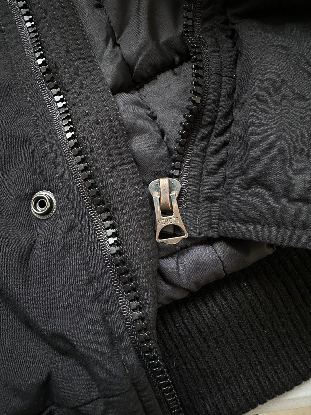 Schott Y2k Schott Rabbit Hood Bomber Jacket Size US M / EU 48-50 / 2 - 9 Thumbnail