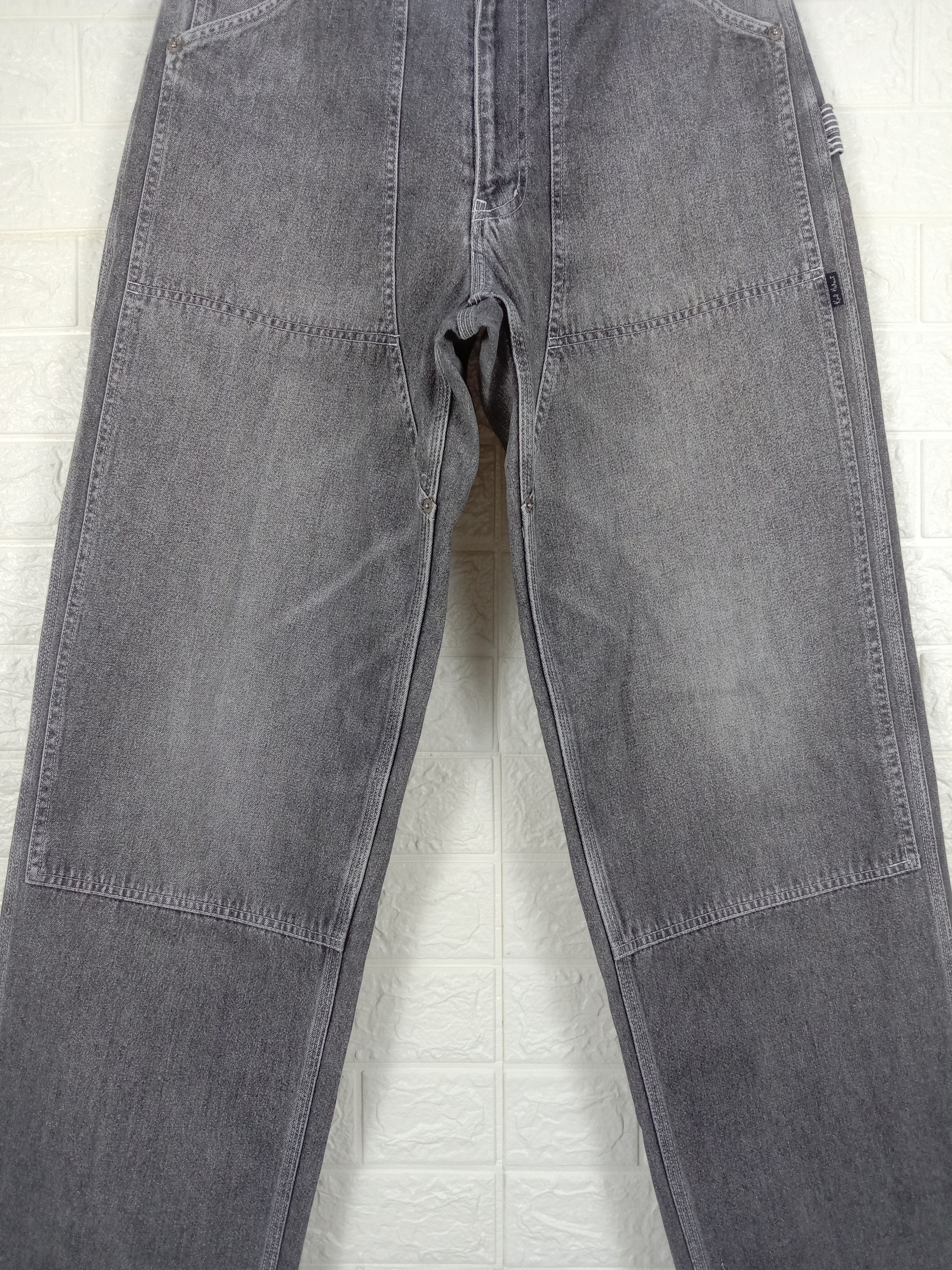 Japanese Brand Baggy Jeans Karl Helmut Double Knee Carpenter Wide Denim Size US 30 / EU 46 - 3 Thumbnail