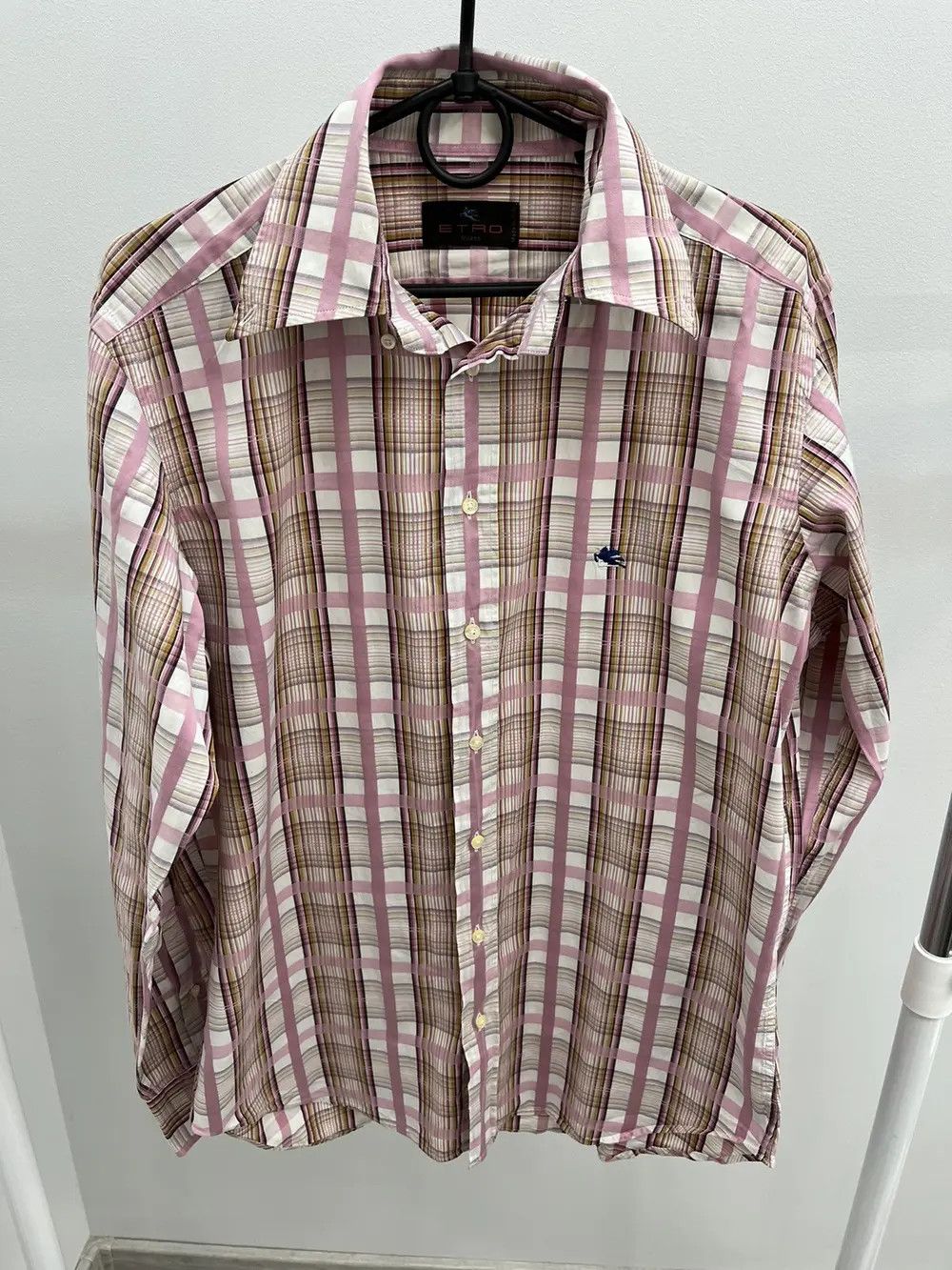 Etro Etro Logo Embroidered Cotton Button Up Shirt Size US L / EU 52-54 / 3 - 1 Thumbnail
