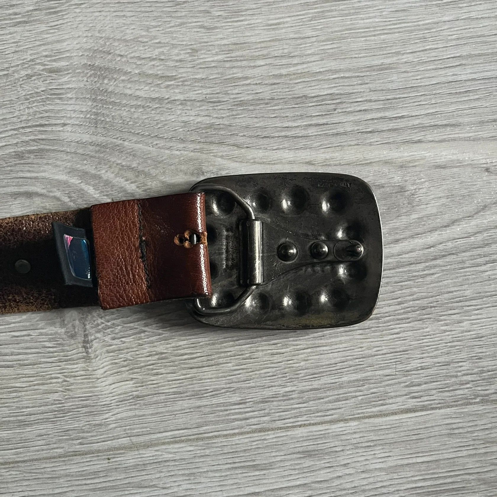 Just Cavalli Just Cavalli Green Metal Buckle Studded Belt Size ONE SIZE - 5 Thumbnail