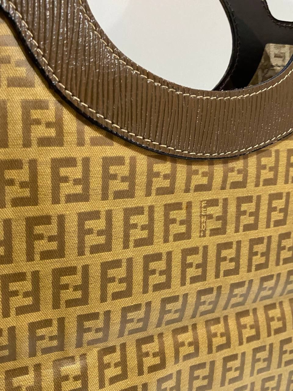 Fendi Fendi Zucchino FF Monogram Runaway Shopping Tote Hand Bag Size ONE SIZE - 7 Thumbnail