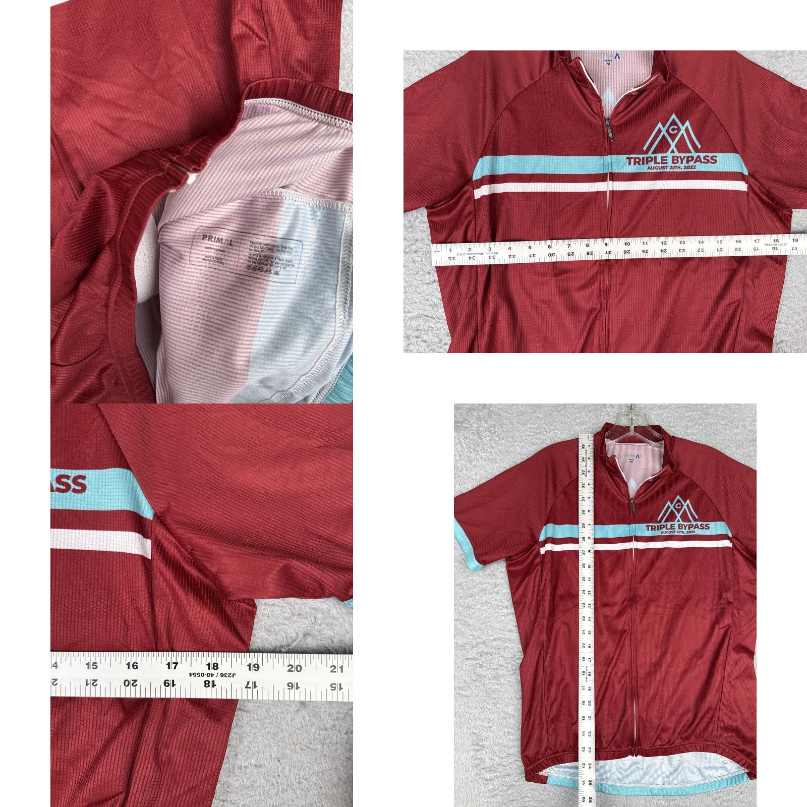 Vintage Primal Cycling Jersey Mens Medium Red Triple Bypass 2022 Road Team Evergreen Size US M / EU 48-50 / 2 - 8 Thumbnail