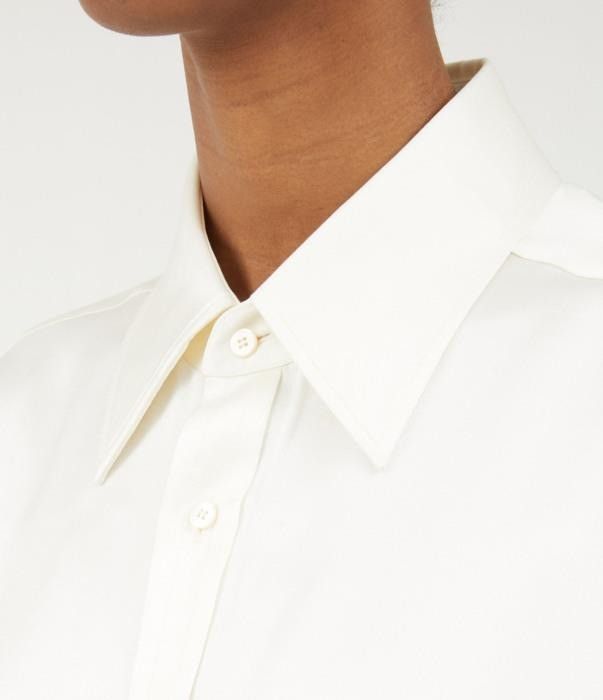 Maison Margiela o1bcso1str0526 Long Silk Shirt in White Size S / US 4 / IT 40 - 6 Thumbnail