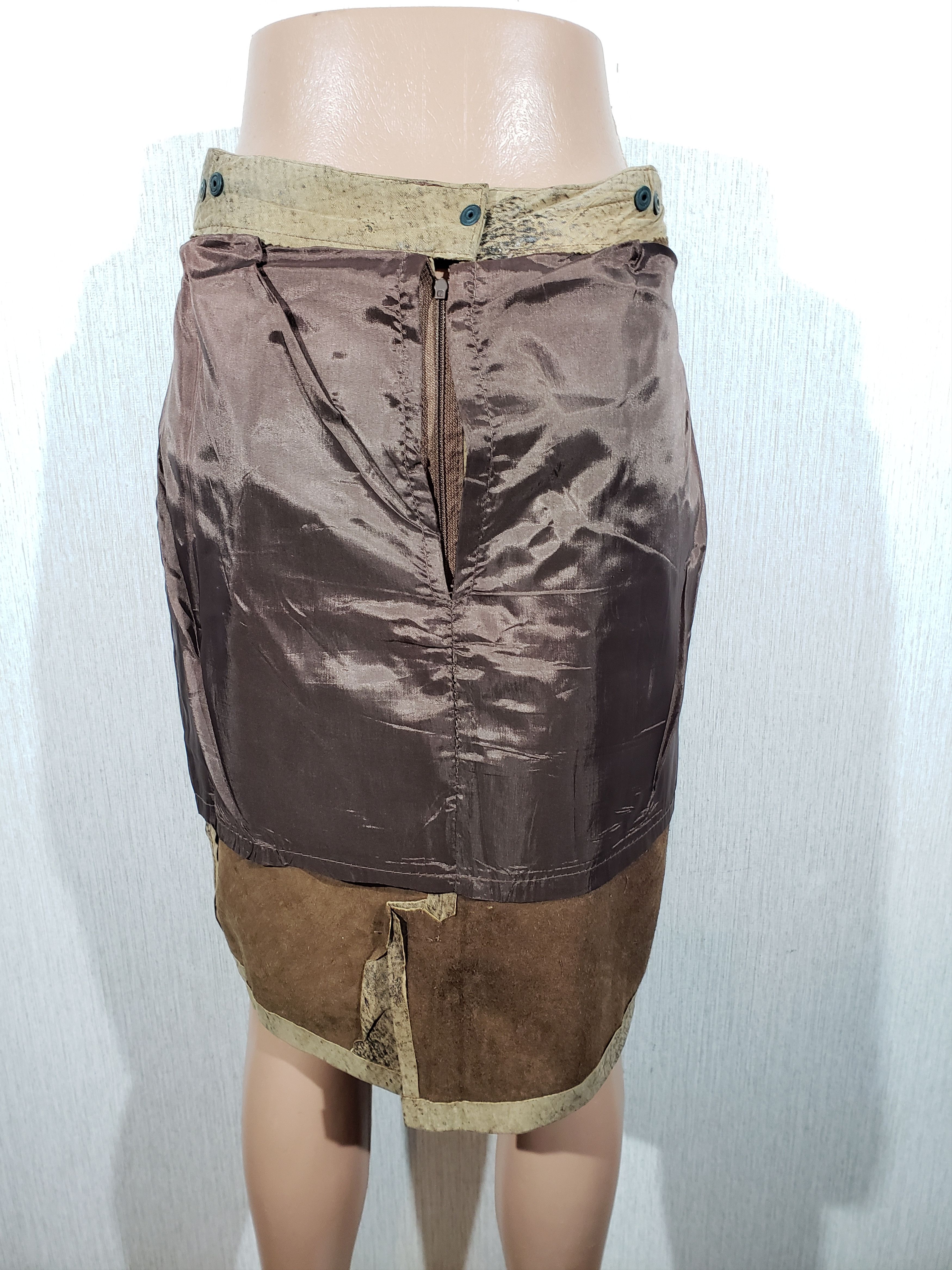 Genuine Leather Brown leather skirt. Size 27" / US 4 / IT 40 - 8 Thumbnail