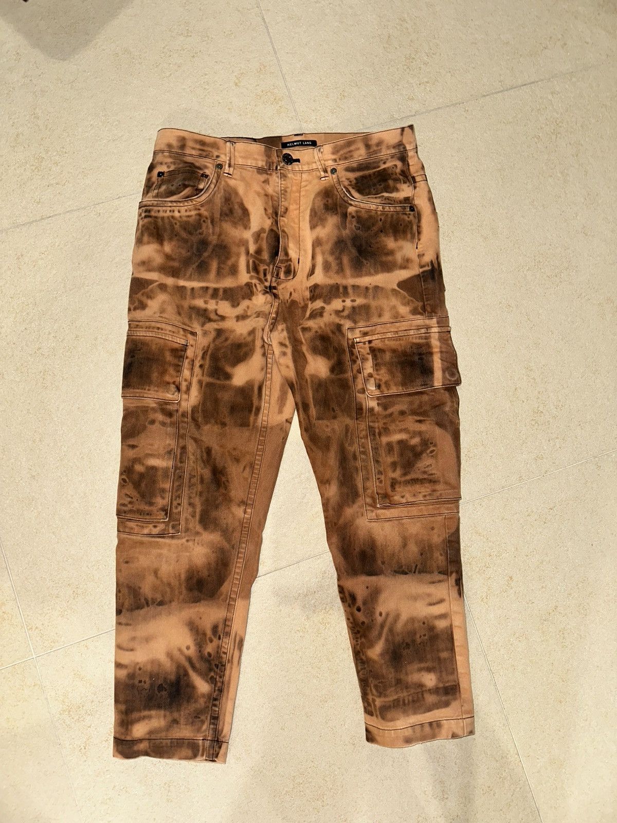 Helmut Lang Helmut Lang Acid Wash Cargo Pants Size US 29 - 1 Thumbnail