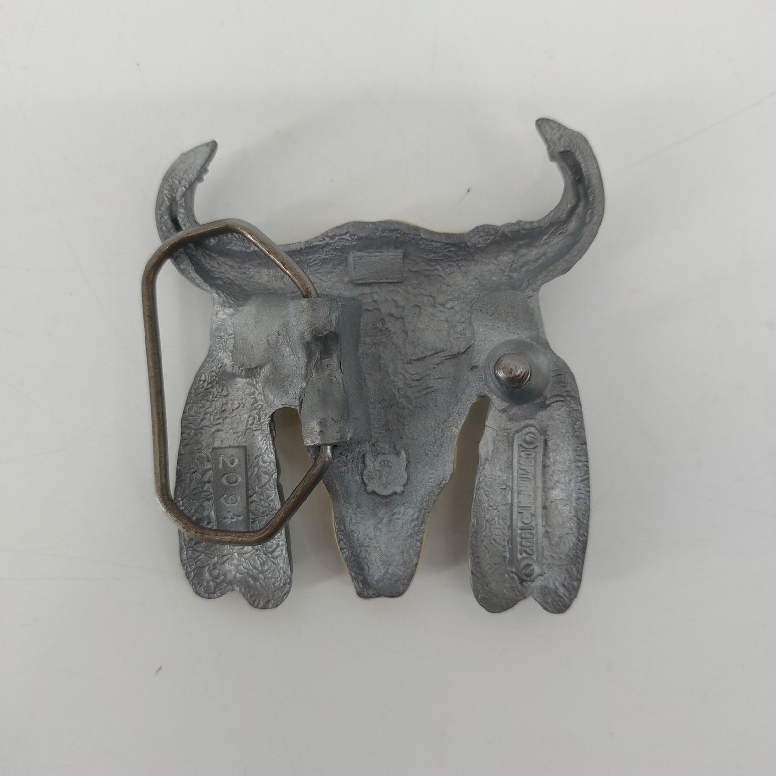 Vintage Western Skull 1992 Belt Buckle Feather Boho Cowboy Festival Size ONE SIZE - 12 Thumbnail