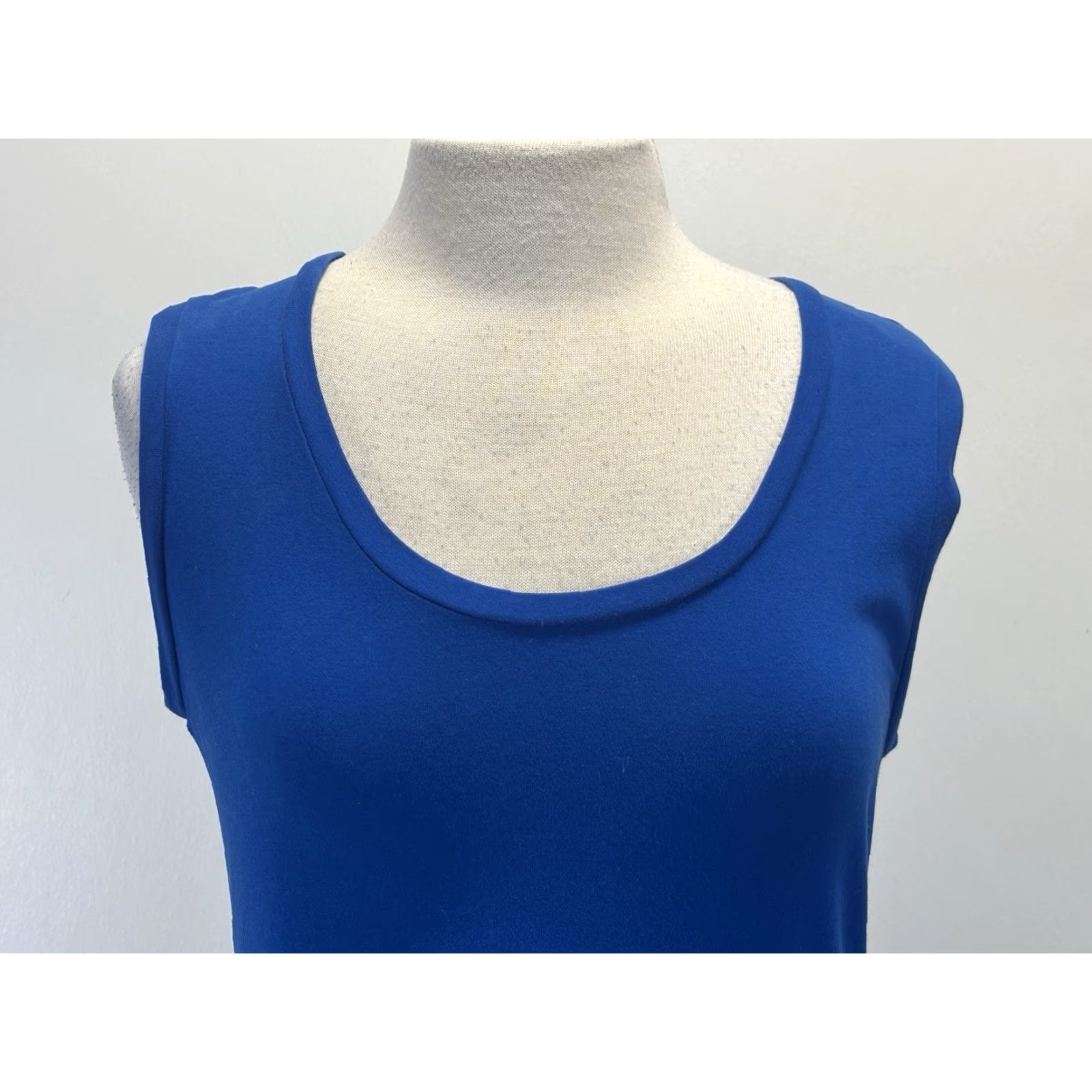 Tommy Bahama VINTAGE Tommy Bahama Sleeveless Midi Maxi Dress L Blue Cotton Blend Chiffon Hem Asymmetric Pullover Women Large Casual Travel Party/Cocktail Womens Size L / US 10 / IT 46 - 5 Thumbnail