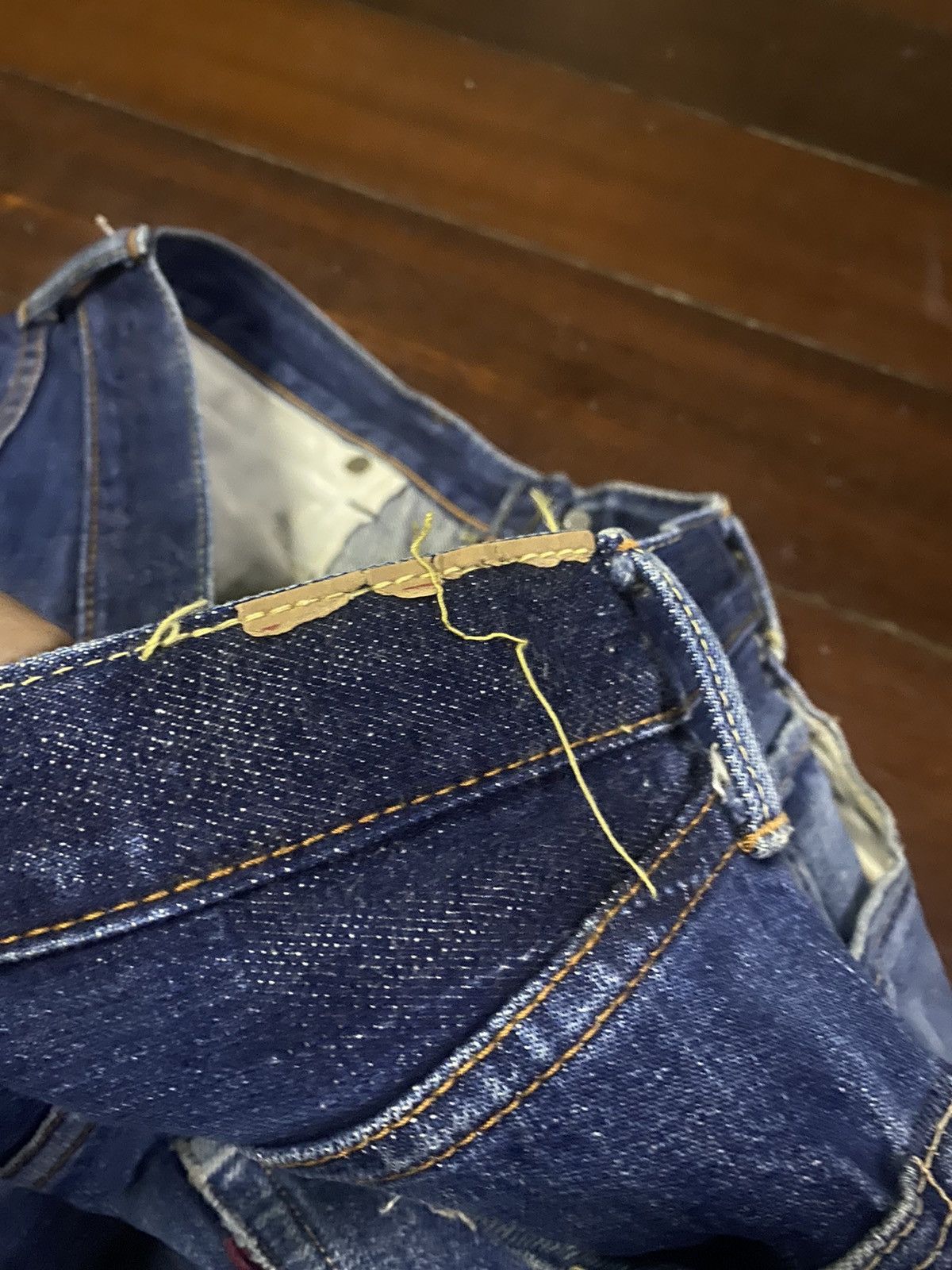Orslow FIRE🔥 Vintage fullcount distressed wide leg selvedge denim Size US 36 / EU 52 - 22 Thumbnail