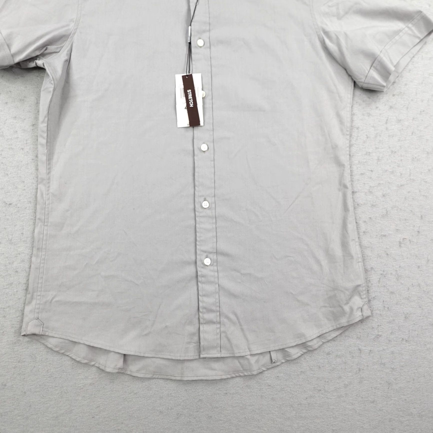 Michael Kors MICHAEL KORS Shirt Men Small Gray Short Sleeve Button-Down Trim Stretch Flex NEW Size US S / EU 44-46 / 1 - 3 Thumbnail