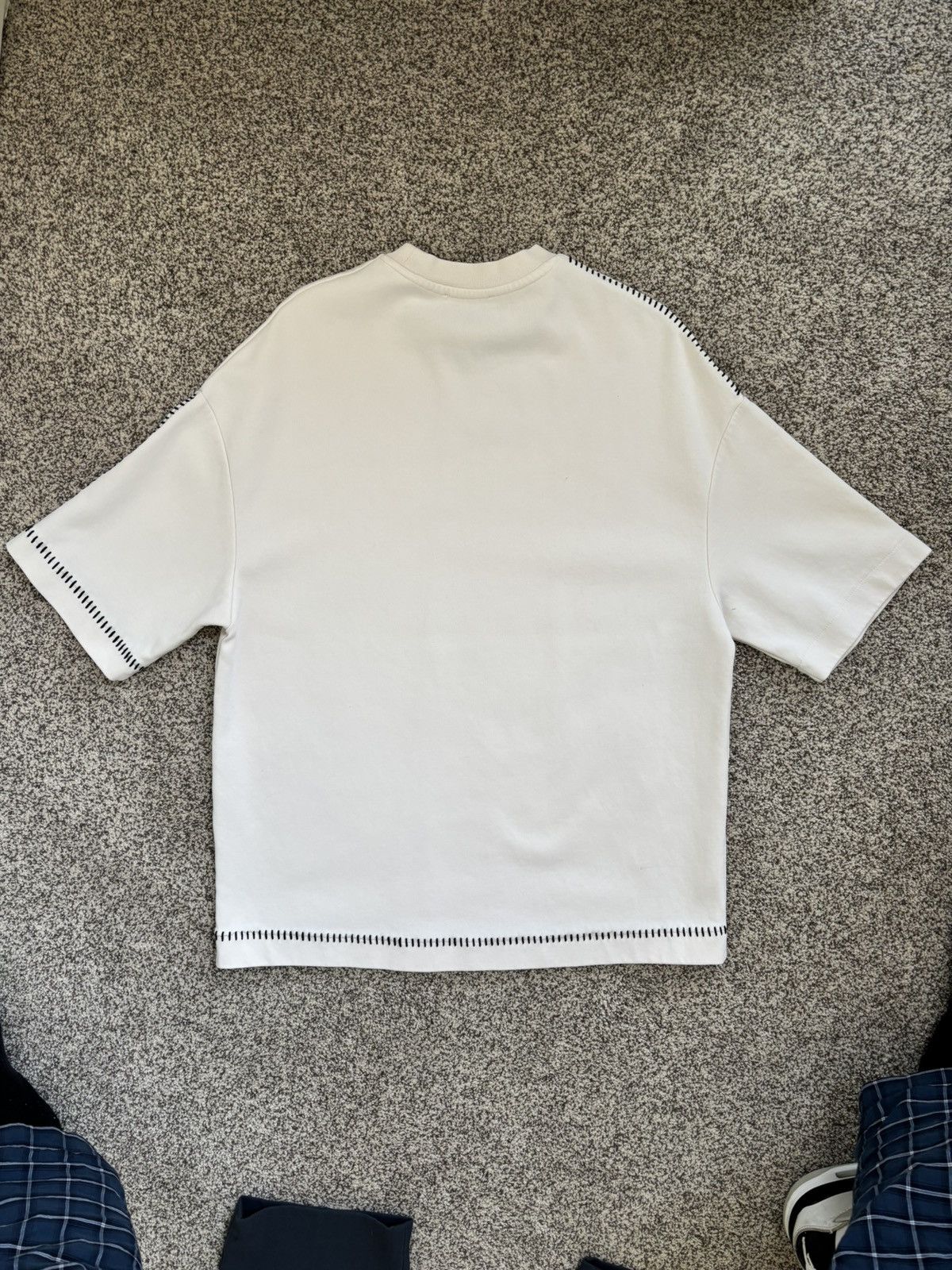 Zara Zara Off-White Tee with Black Accents Size US S / EU 44-46 / 1 - 2 Thumbnail