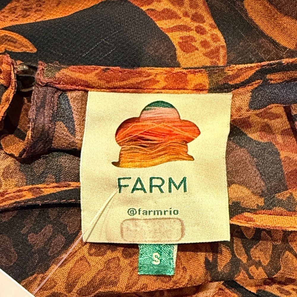 Farm Rio FARM Rio Women’s Small Orange and Black Long Sleeve Maxi Dr Size S / US 4 / IT 40 - 9 Thumbnail
