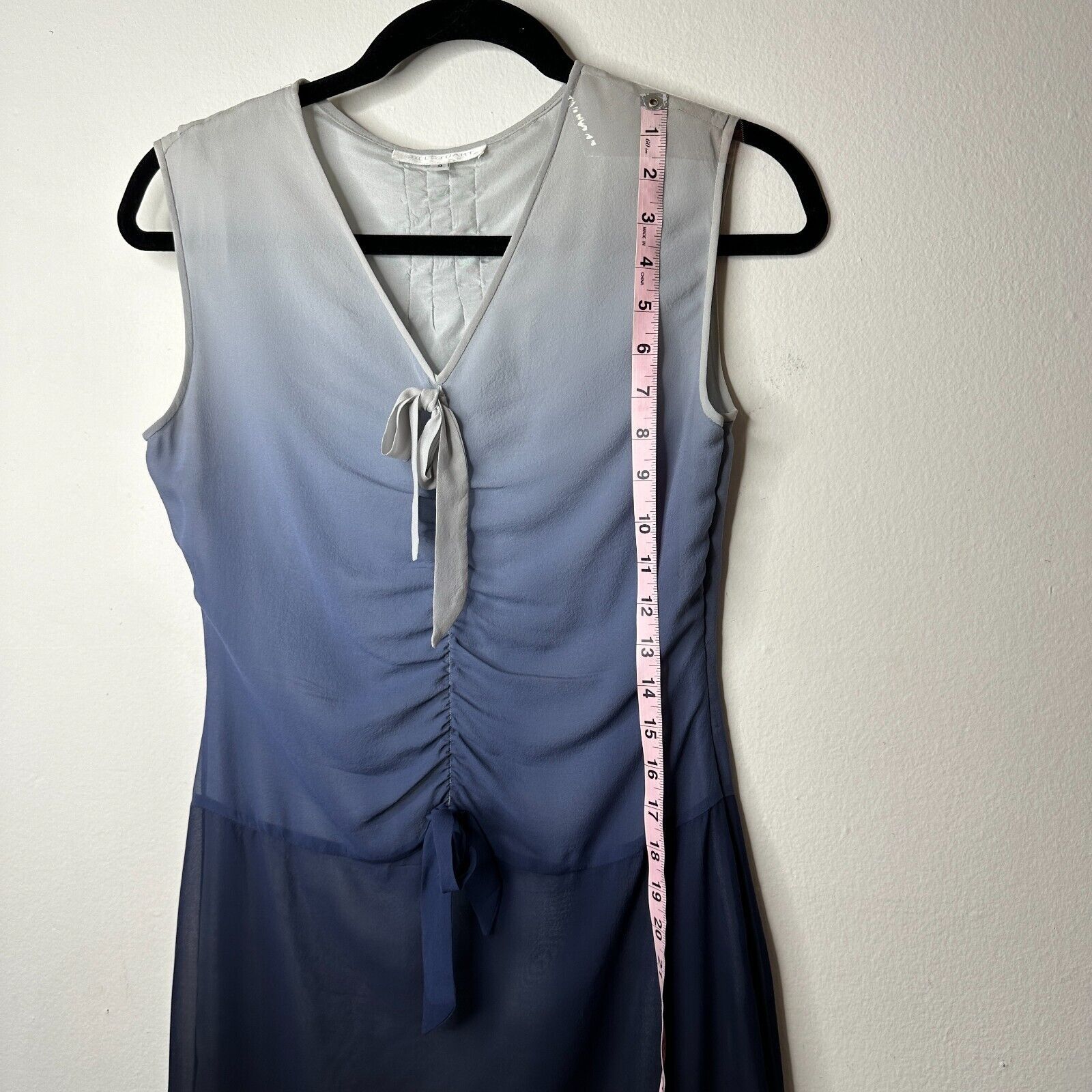 Jil Stuart Jill Stuart Silk Gray Navy Ombre Sleeveless Dress VNeck Zip Size XS / US 0-2 / IT 36-38 - 11 Thumbnail