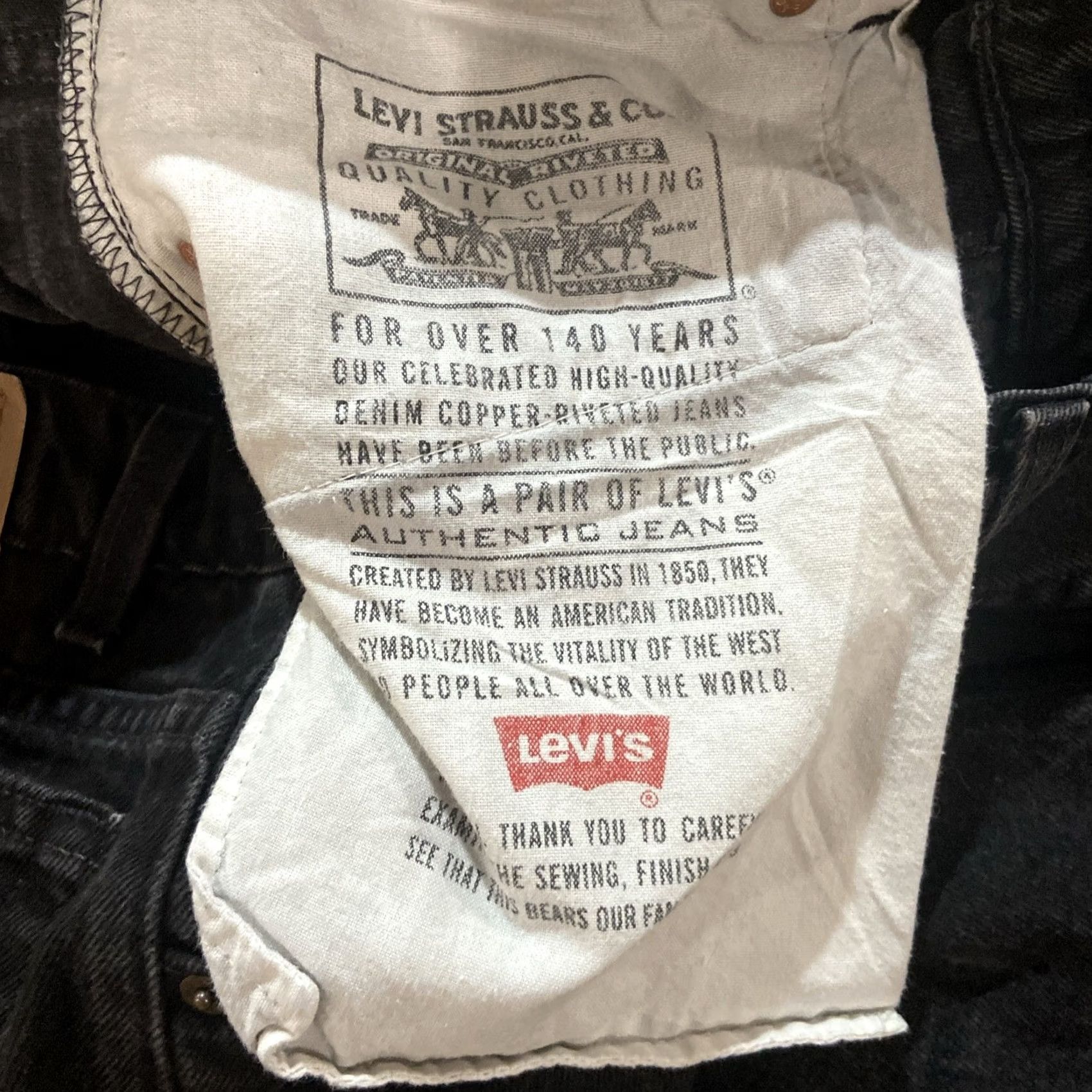 Levi's VINTAGE Levi's 550 Jeans Mens 36x36 Black 90s Made USA Denim Straight Relaxed 5-Pocket 36 Inseam mens Size US 36 / EU 52 - 4 Thumbnail