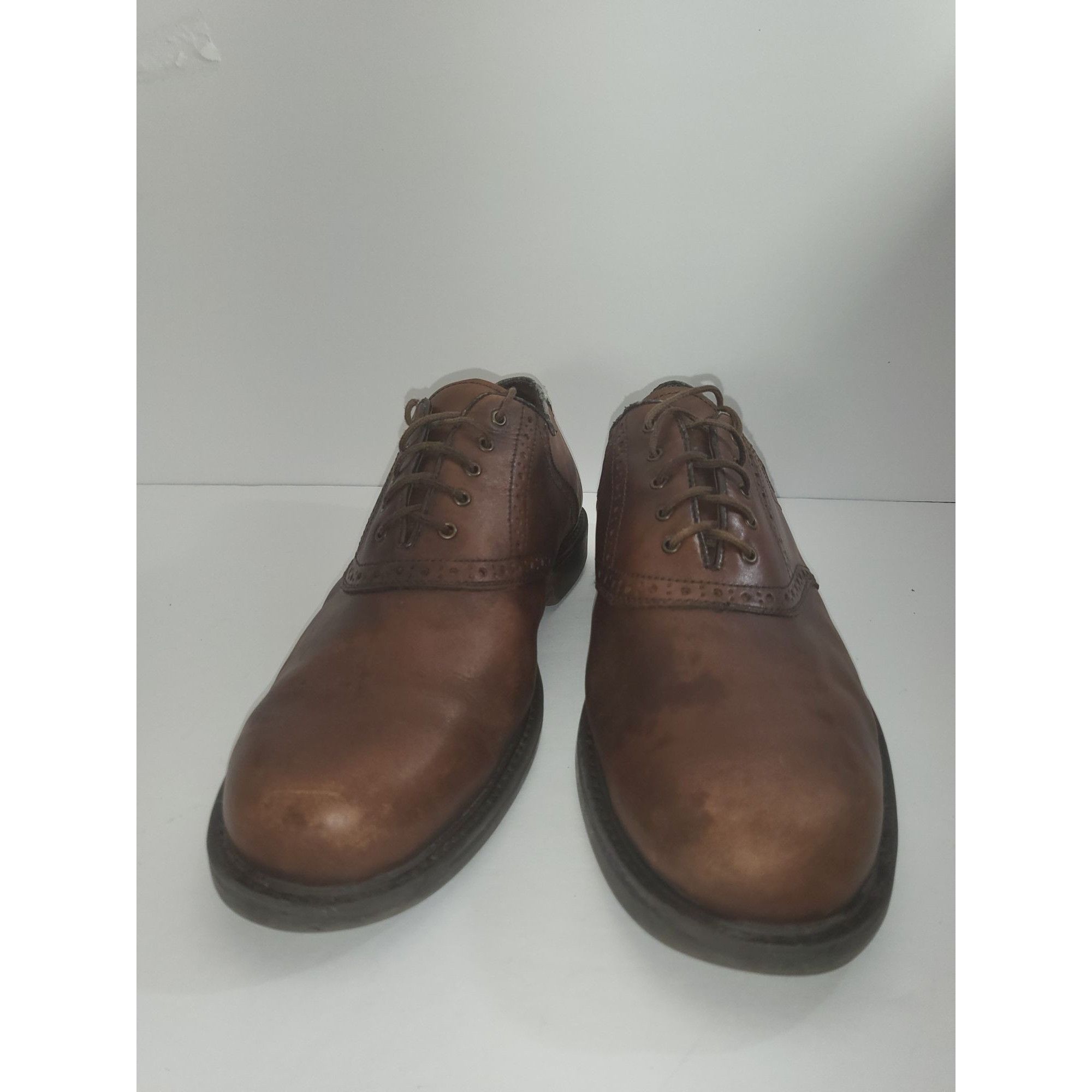 Johnston & Murphy Johnston And Murphy Oxford Shoes Men Sz 12 Brown Leather Lac Size US 12 / EU 45 - 3 Thumbnail