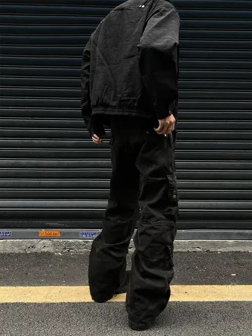 VIBE Denim Cargo Pants Dirtyfit Straight Micro Flared Jeans Size US 33 - 5 Thumbnail
