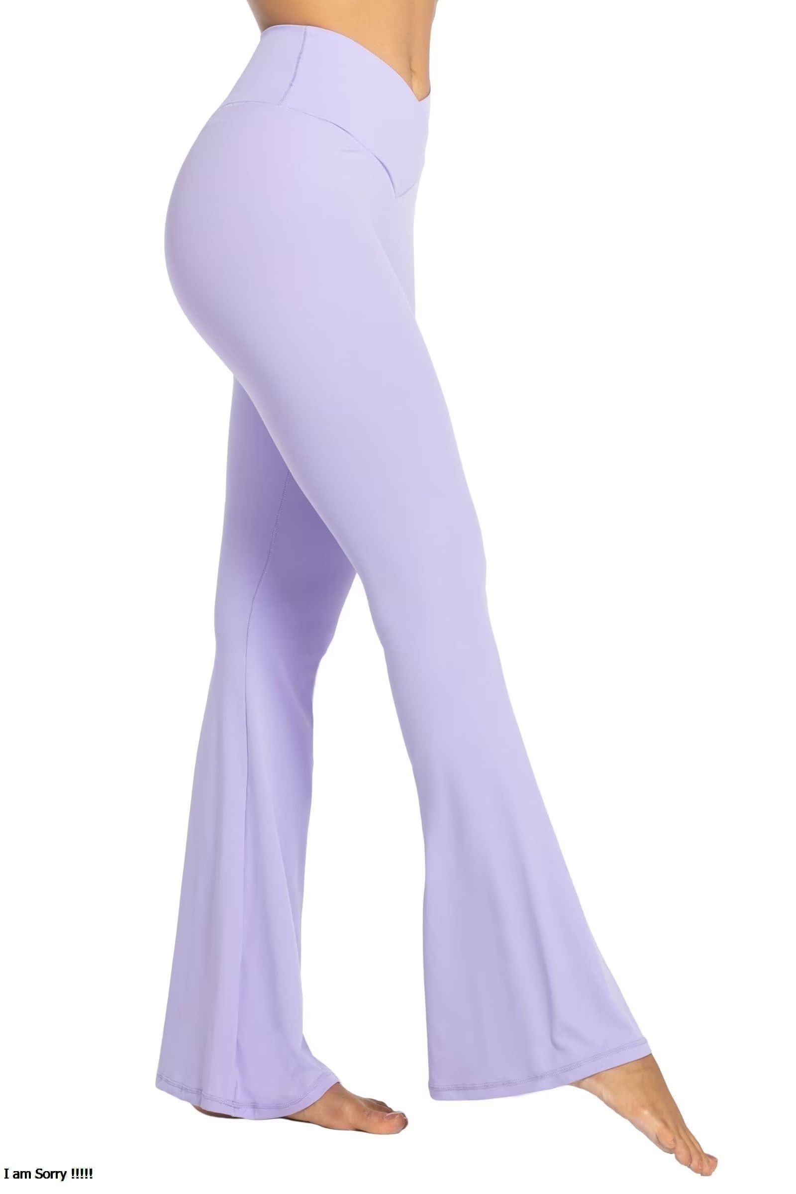 Vintage Flare Leggings, Crossover Yoga Pants with Tummy Control Size 34" / US 12 / IT 48 - 4 Thumbnail