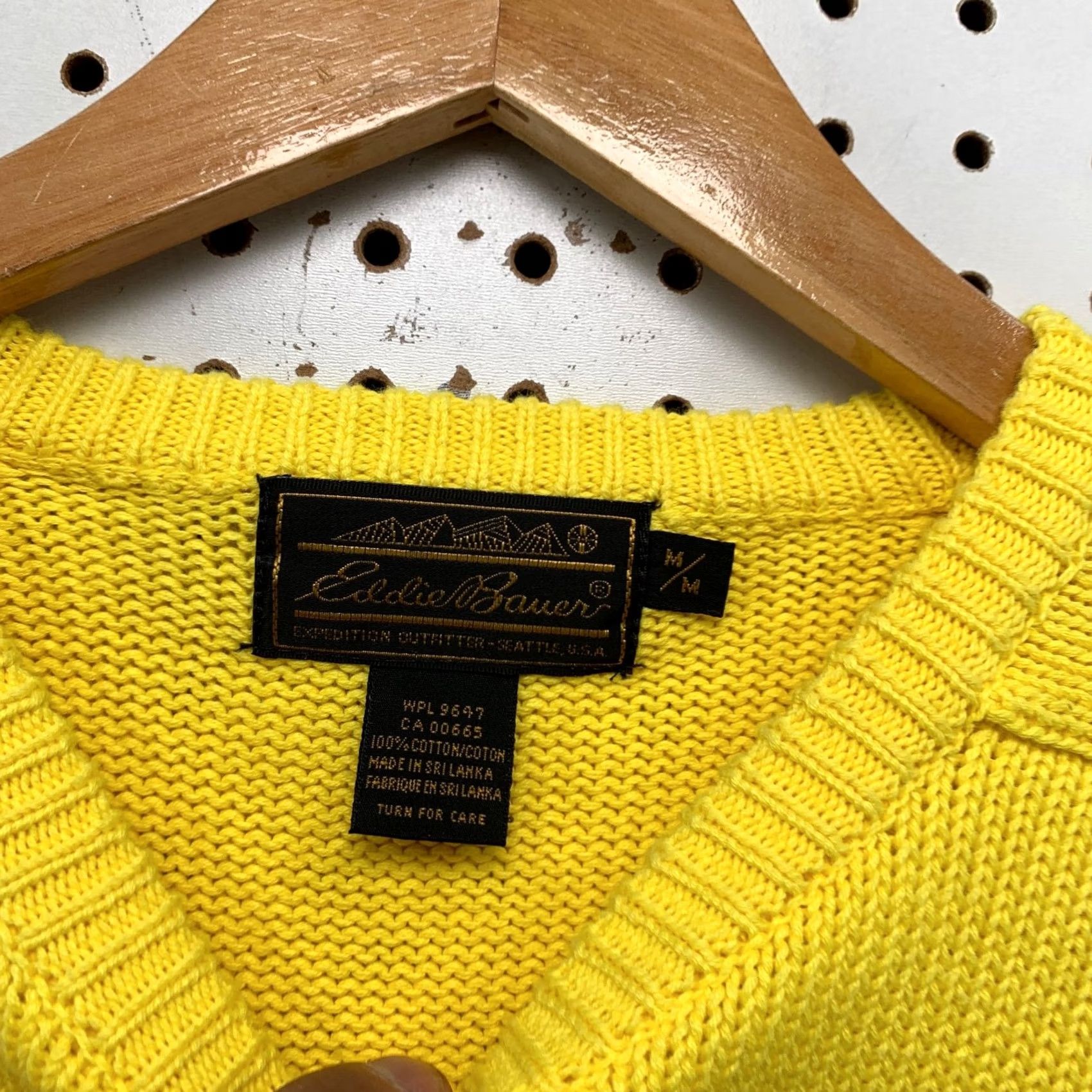 Eddie Bauer Vintage Eddie Bauer Sweater Mens M Yellow 100% Cotton 80s 90s Size US M / EU 48-50 / 2 - 3 Thumbnail