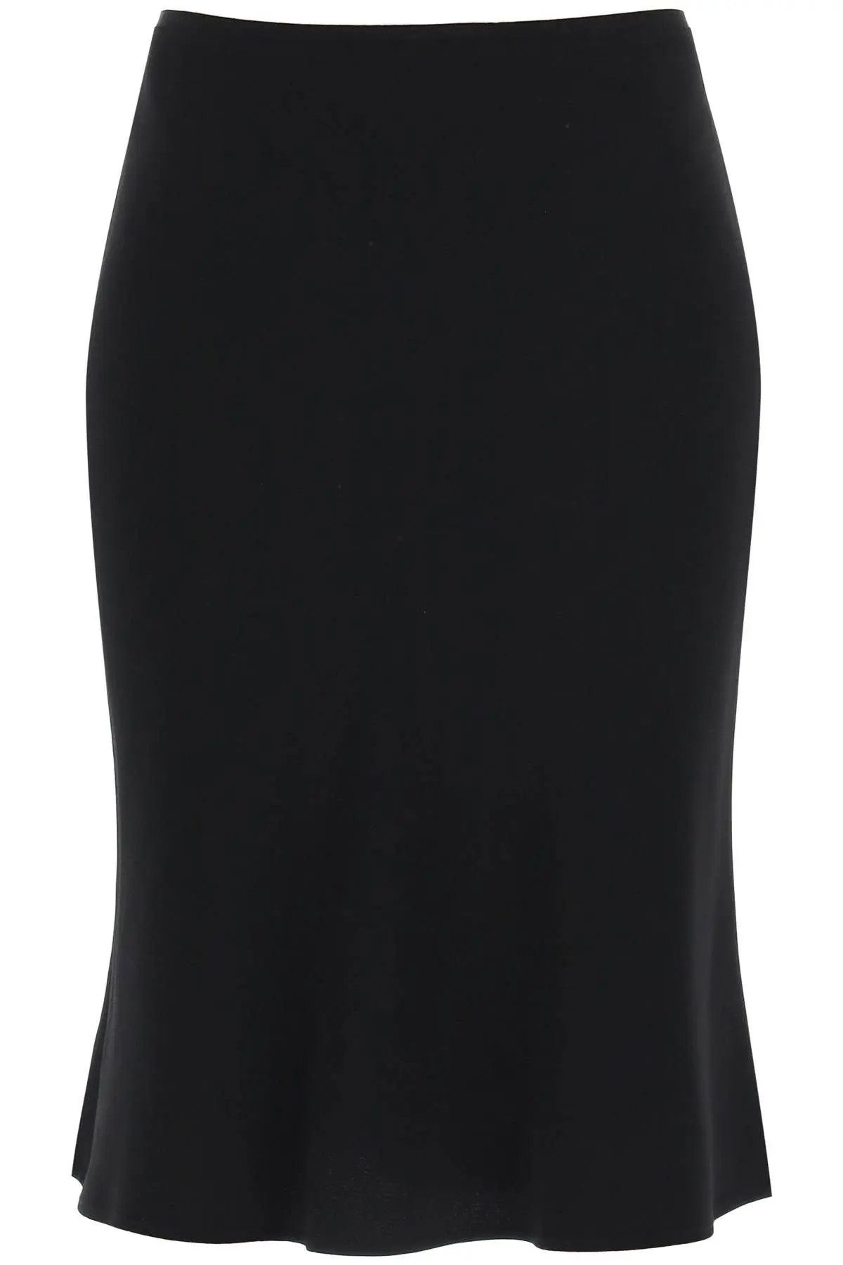 image of Ami O1S22I1N0324 Midi Crepe Skirt In Black, Women's (Size 26)