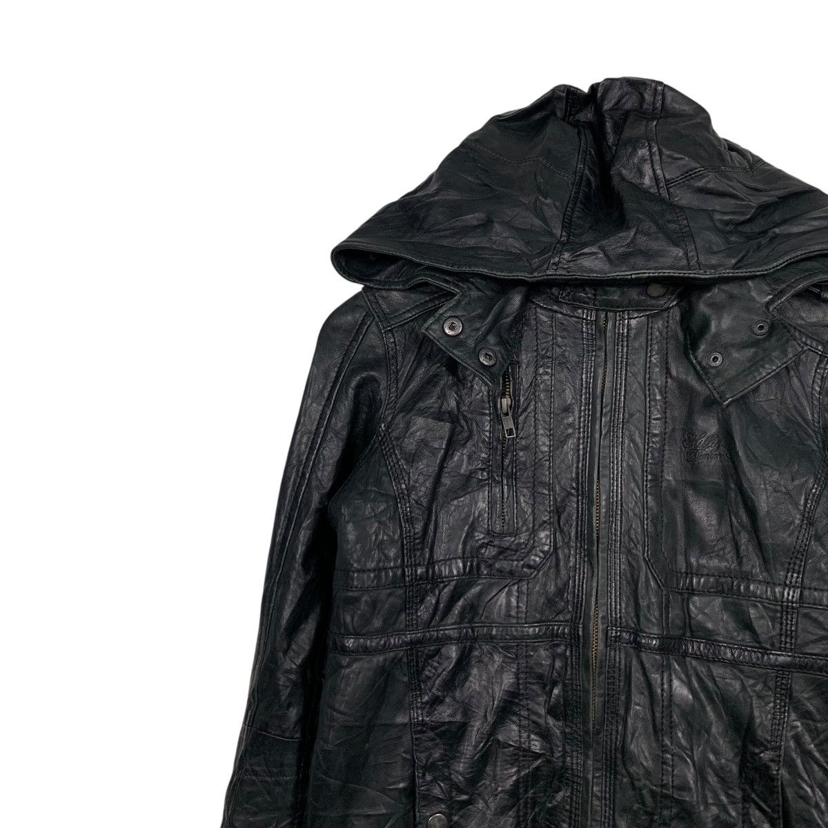 Tommy Hilfiger HILFIGER DENIM Sheepskin Leather Hooded Jacket #2561-C116 Size S / US 4 / IT 40 - 3 Thumbnail