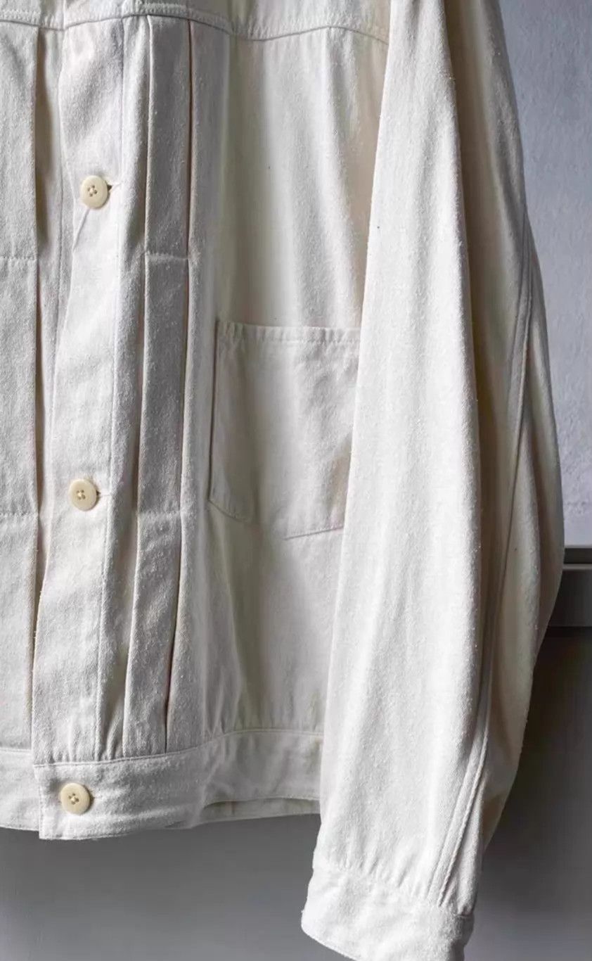 Comoli COMOLI Type-1 Distressed Brushed Silk White Jacket (Rare) Size US M / EU 48-50 / 2 - 5 Thumbnail