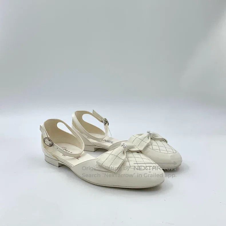 Chanel Chanel White diamond bow casual one-word buckle flat shoes Size US 7.5 / IT 37.5 - 2 Thumbnail