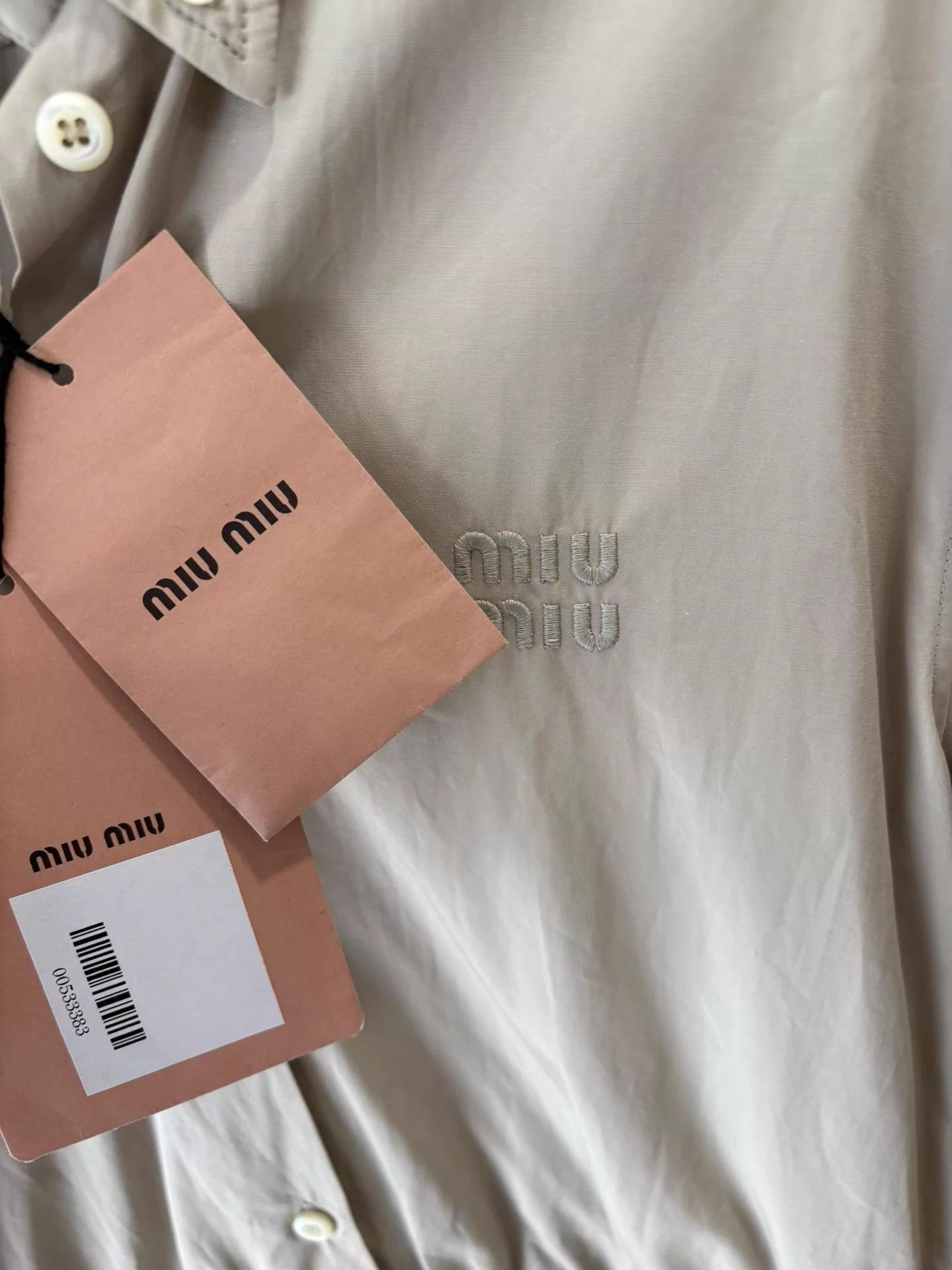 Miu Miu MIU MIU 24SS Light Khaki Embroidered Logo Romper 38 Size 26" / US 2 / IT 38 - 4 Thumbnail