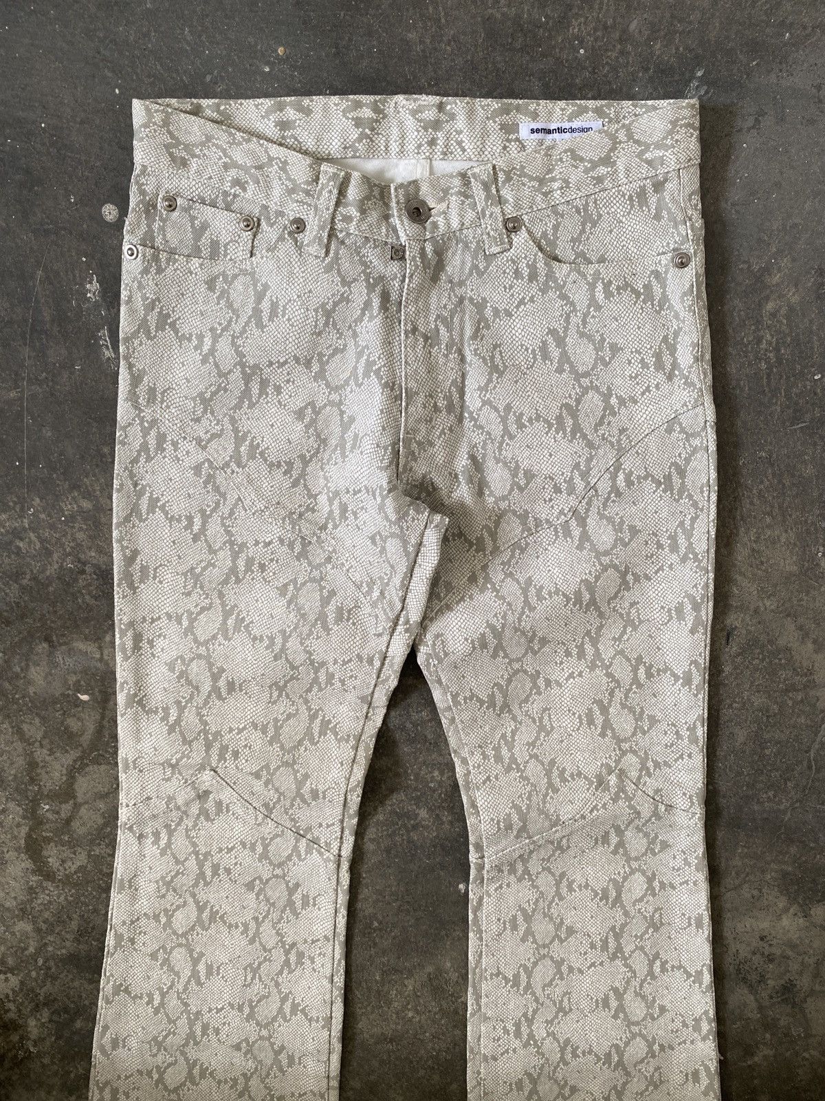 If Six Was Nine Semantic Design “Python” Snakeskin Flared Jeans Size US 30 / EU 46 - 9 Thumbnail