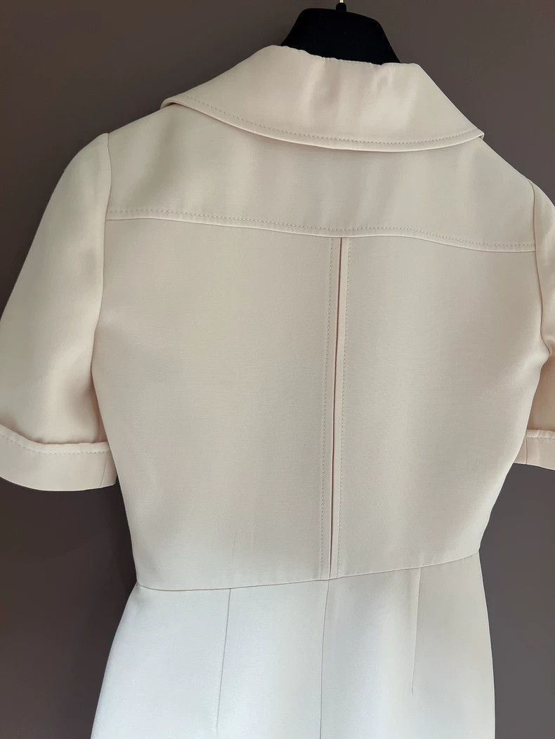 Gucci Gucci Cream-colored workwear-style jumpsuit jumpsuit dress Size XS / US 0-2 / IT 36-38 - 4 Thumbnail