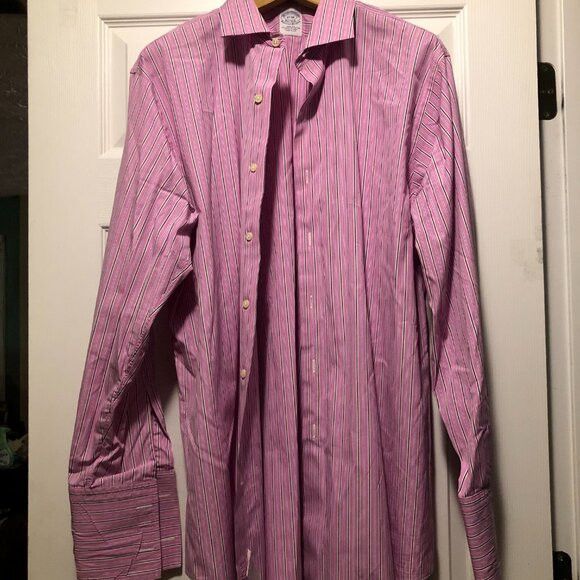 Brooks Brothers brooks brothers men's pink cotton dress shirt size: 17-34 Size US XL / EU 56 / 4 - 2 Thumbnail