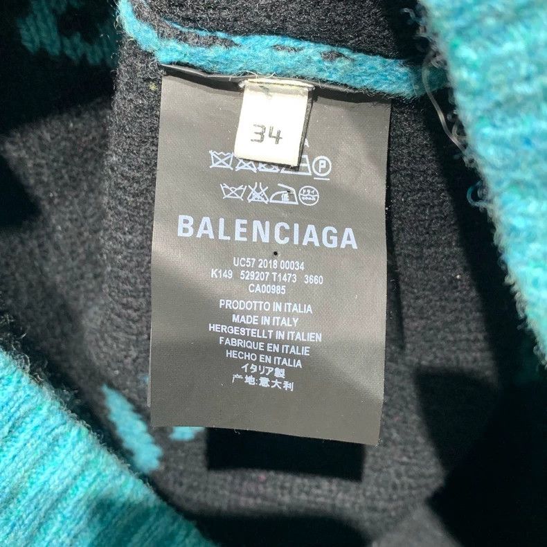 Balenciaga Balenciaga size 34 Lake Blue Full Print Knit Sweater Size US S / EU 44-46 / 1 - 4 Thumbnail