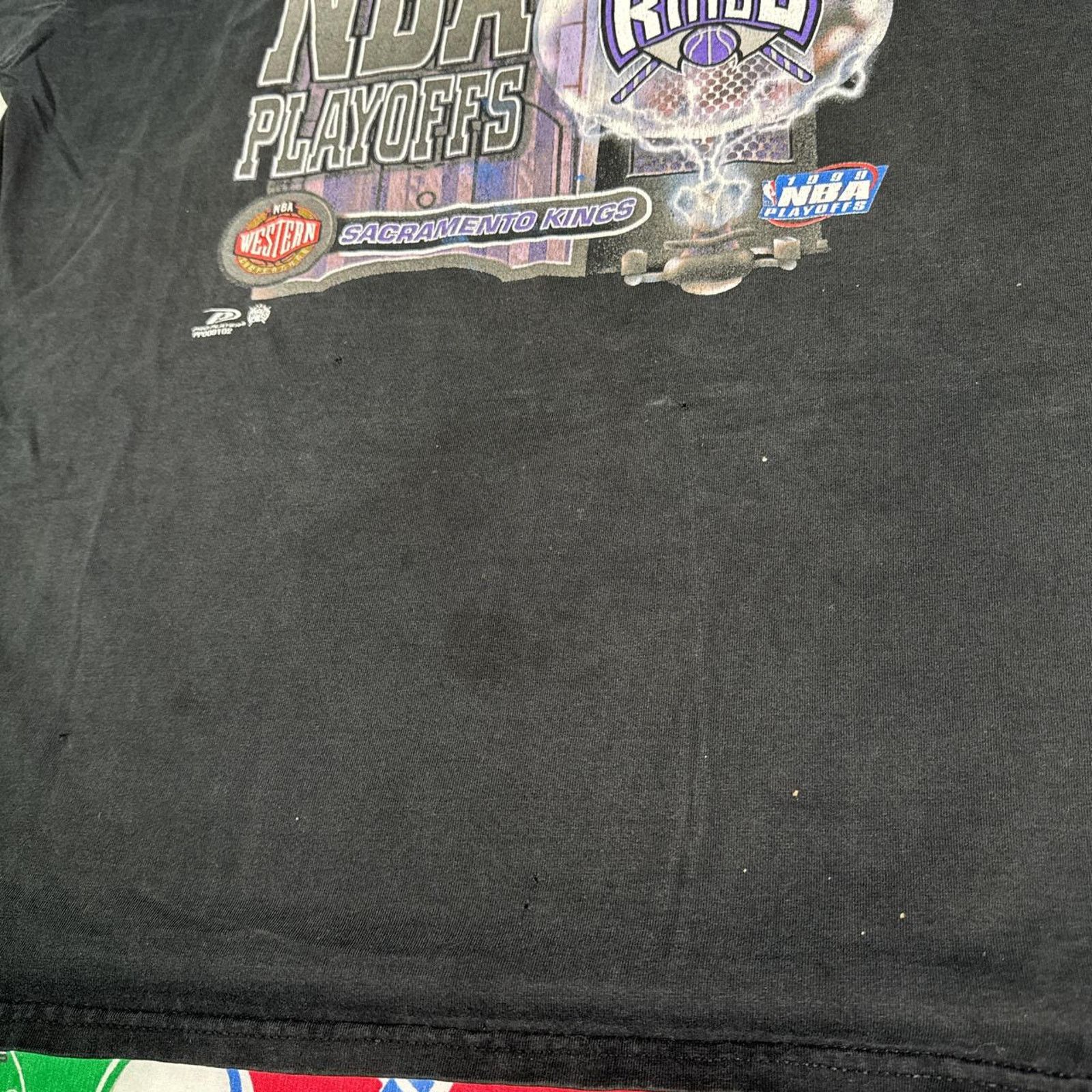 NBA × Pro Player × Vintage Vintage 1999 NBA Sacramento Kings Playoffs Mens Sz XXL Tee Size US XXL / EU 58 / 5 - 4 Thumbnail