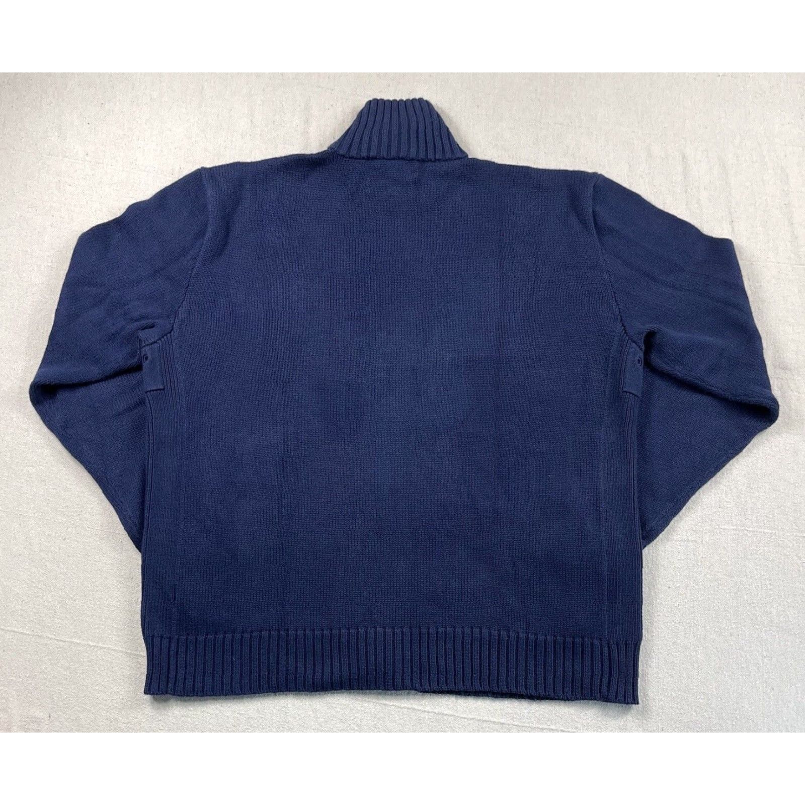 Polo Ralph Lauren VINTAGE Polo Ralph Lauren Cardigan Sweater Men’s L Solid Knit Blue Zip Pockets Outdoor Preppy Size US L / EU 52-54 / 3 - 3 Thumbnail