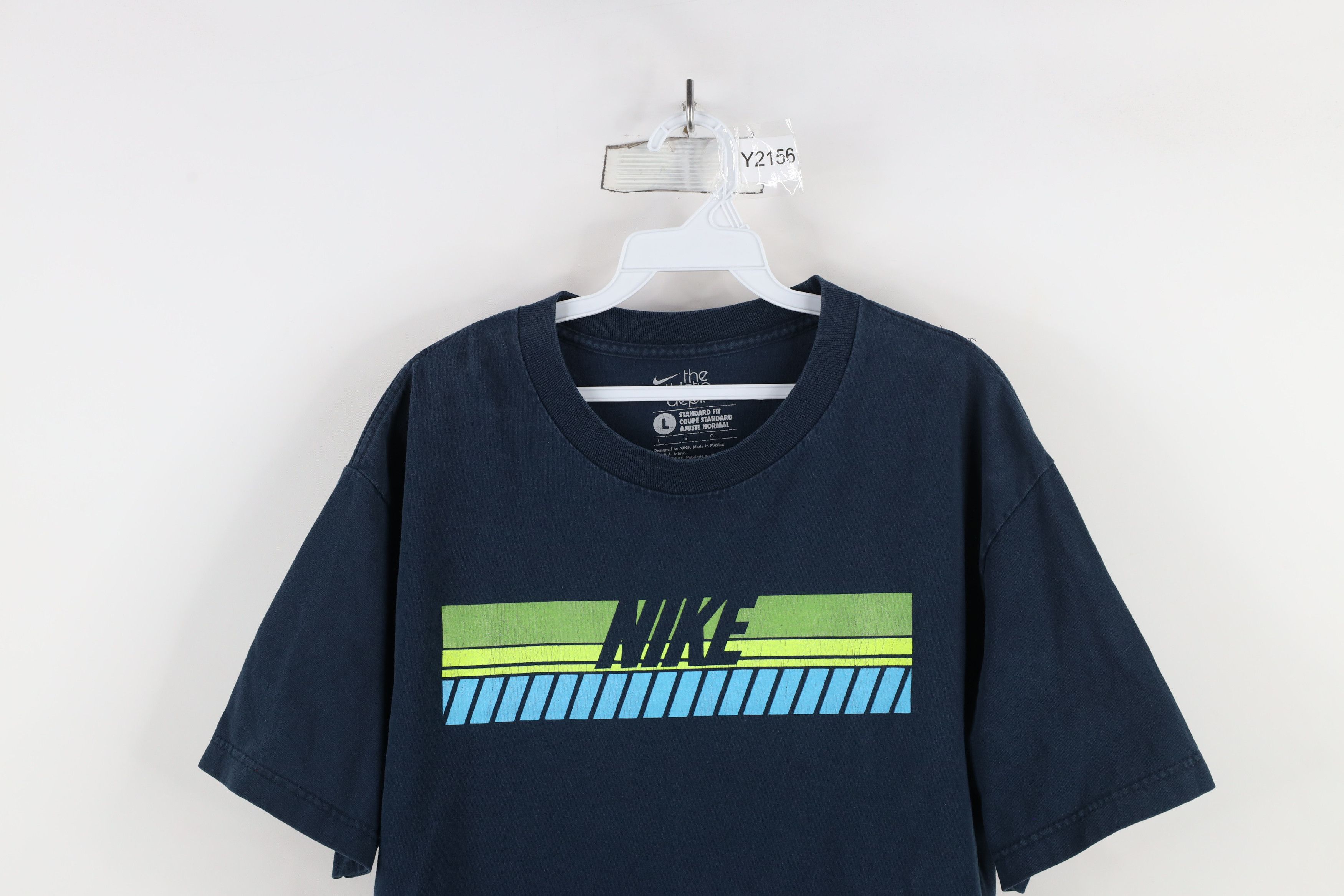 Nike × Vintage Vintage Nike Spell Block Letter Short Sleeve T-Shirt Blue Size US L / EU 52-54 / 3 - 2 Thumbnail