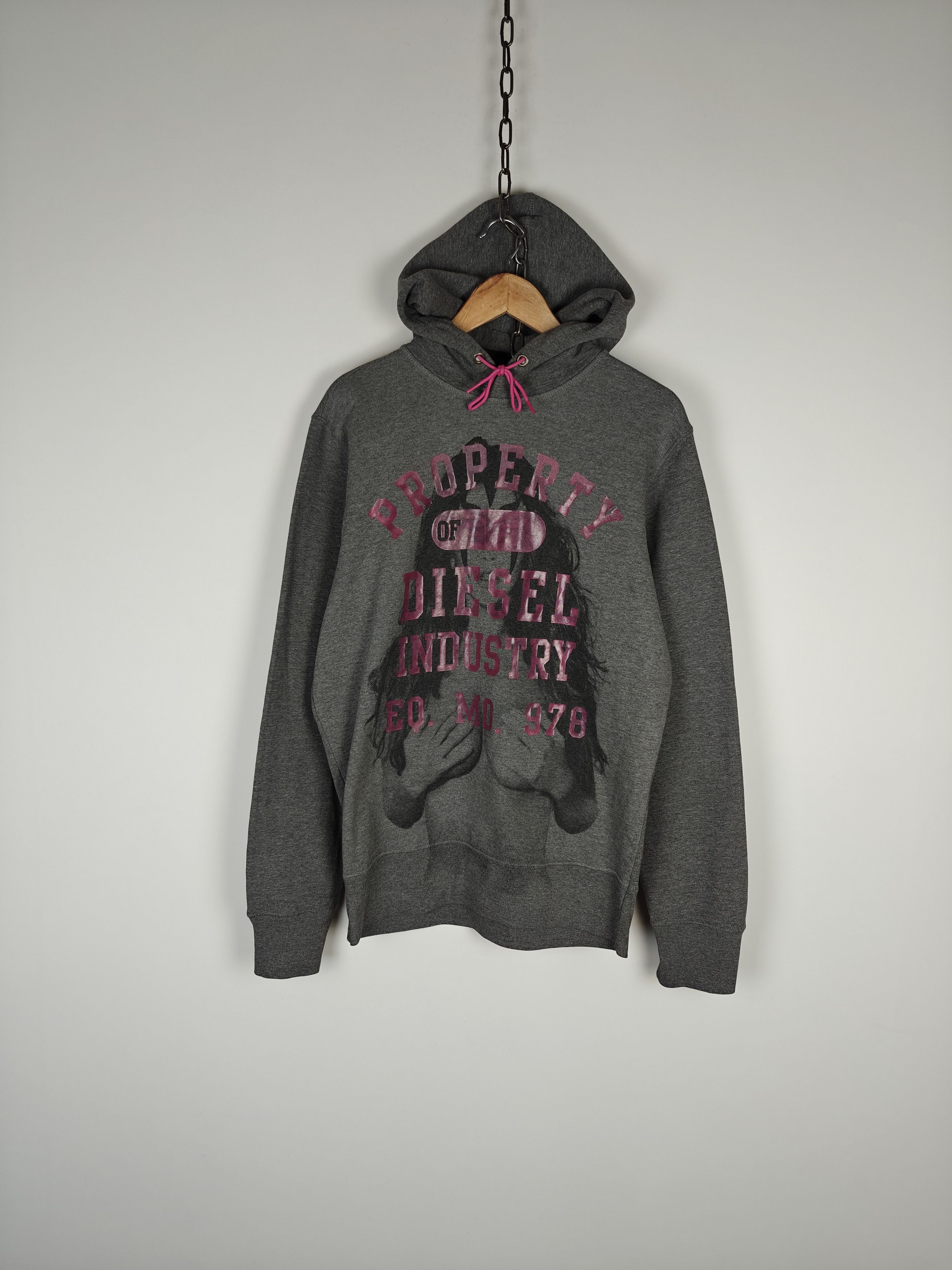 Diesel Diesel Industry Hoodie Gray Pullover Girl Print size XL Size US XL / EU 56 / 4 - 1 Thumbnail