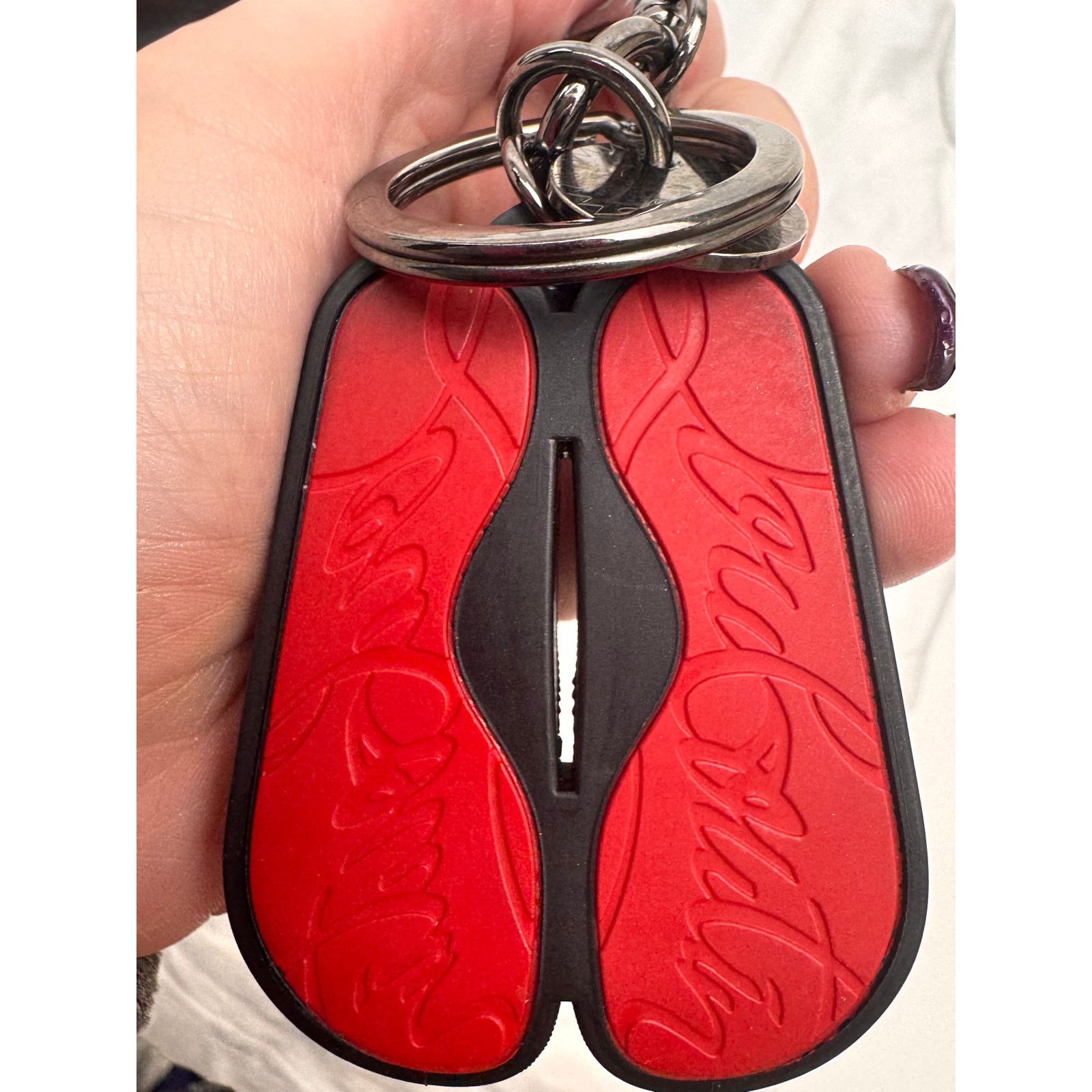 Christian Louboutin Christian Louboutin Black & Red Loubipool Bag Charm Size ONE SIZE - 1 Thumbnail