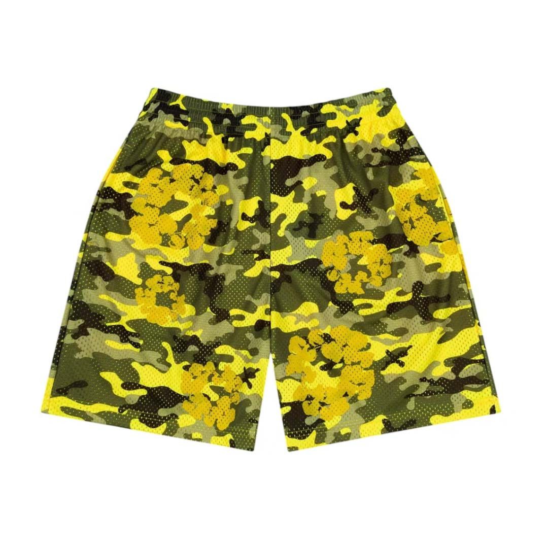 DENIM TEARS Camo Cotton Wreath Mesh Shorts Yellow Size US 30 / EU 46 - 1 Preview