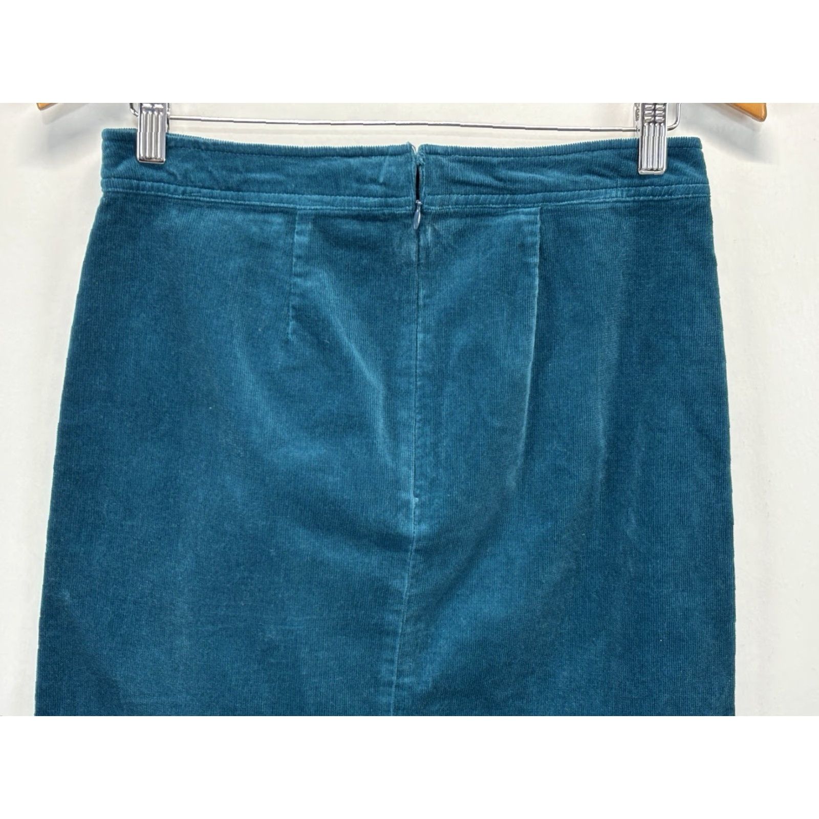Vintage VINTAGE Chadwick's Corduroy Midi Skirt Women 4 Blue 90s Slit Pencil Womens Size 27" / US 4 / IT 40 - 4 Thumbnail