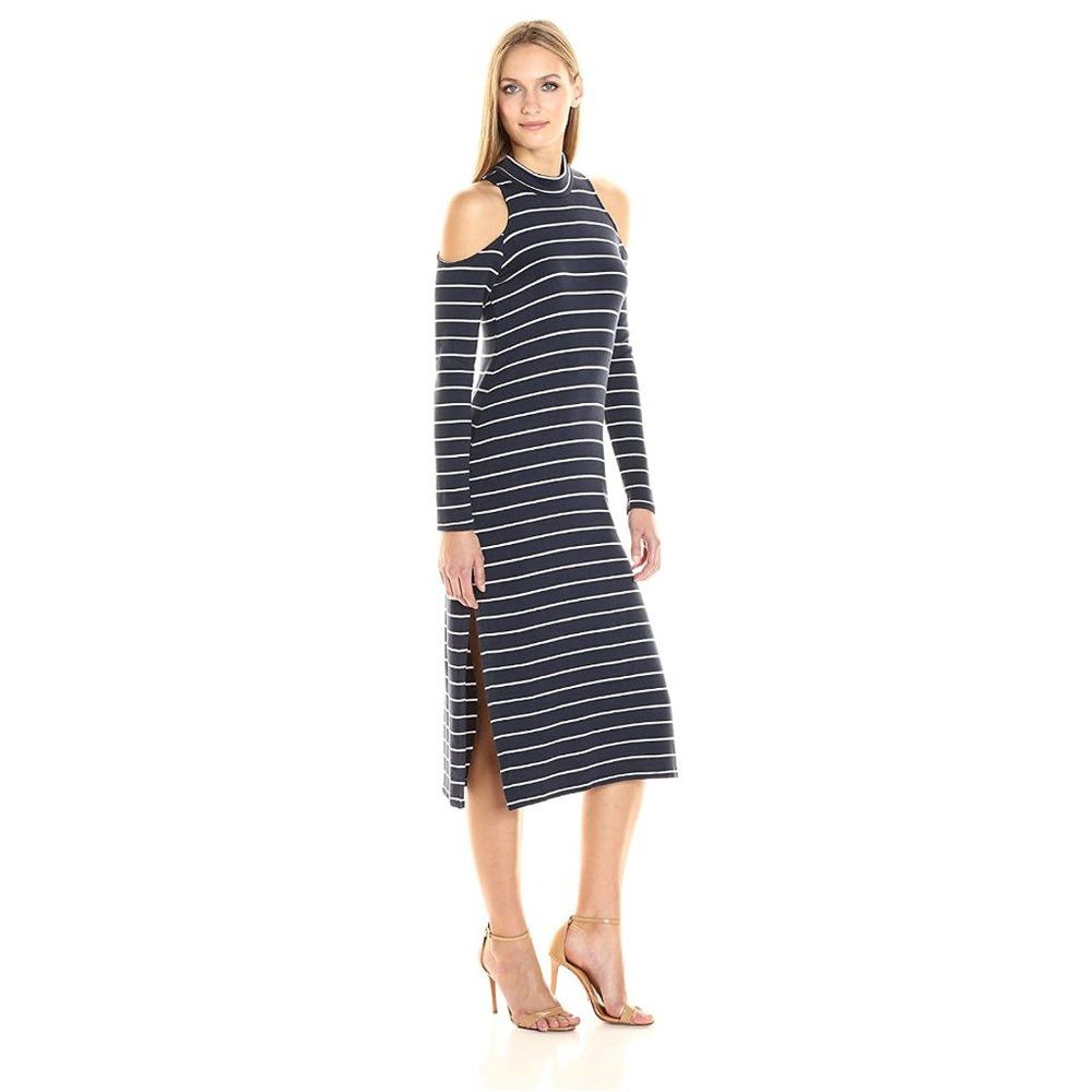 Splendid NWT New $178 Splendid Envelope Cold shoulder Dress Navy Whi Size L / US 10 / IT 46 - 1 Thumbnail