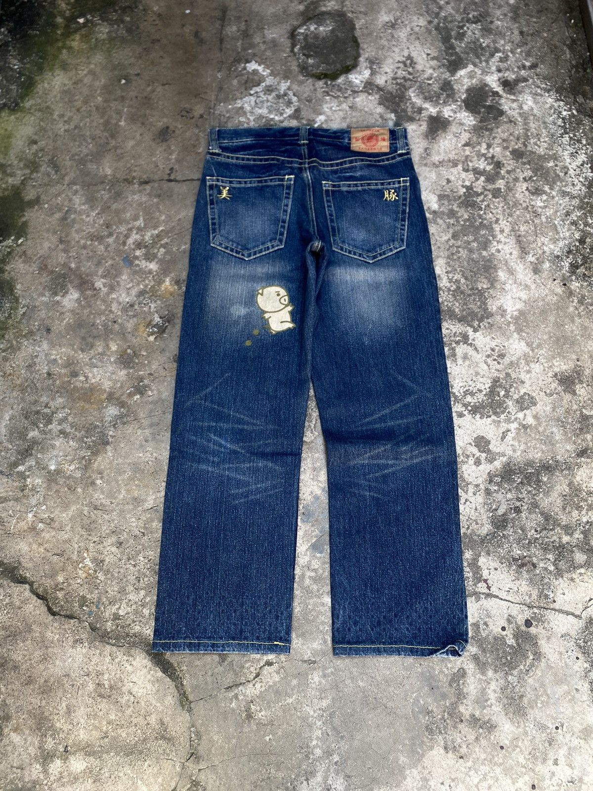 Japanese Brand Japanese Brand Buden Shouten Pig Graphic Printed Denim Pants Size US 31 - 2 Thumbnail